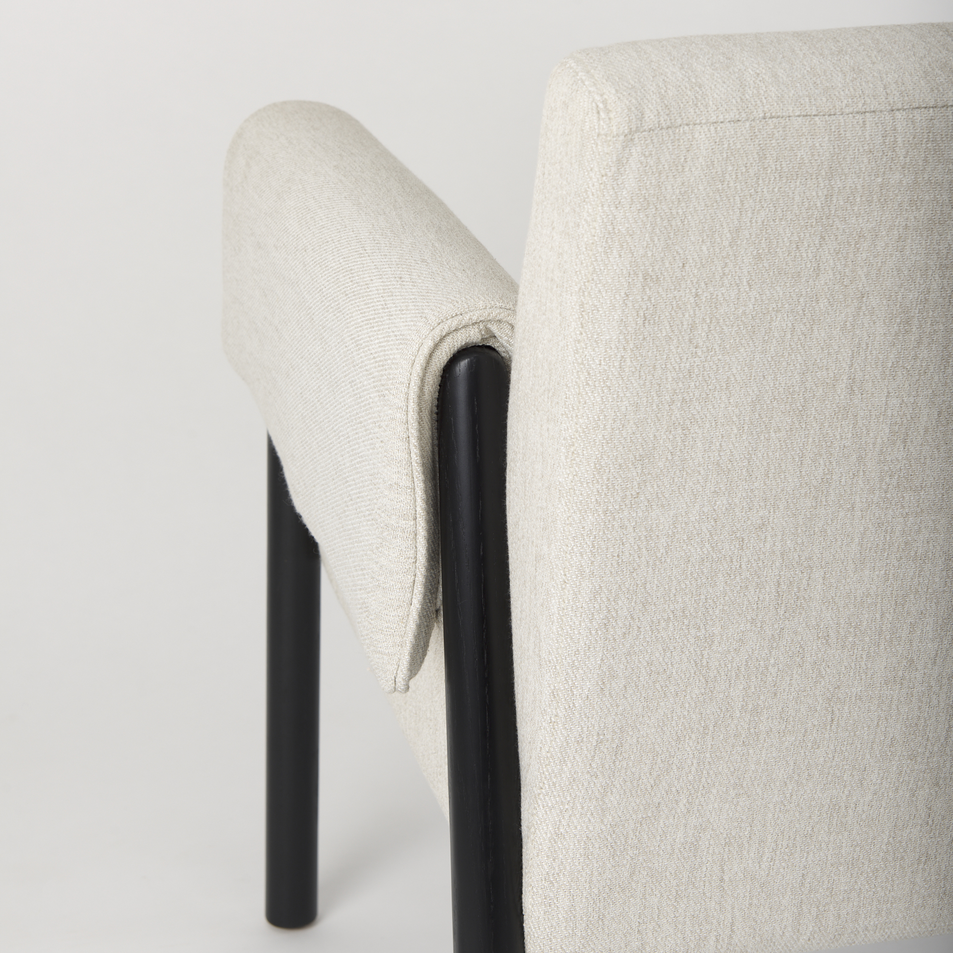 ashton beige twill fabric w/ black wood accent chair