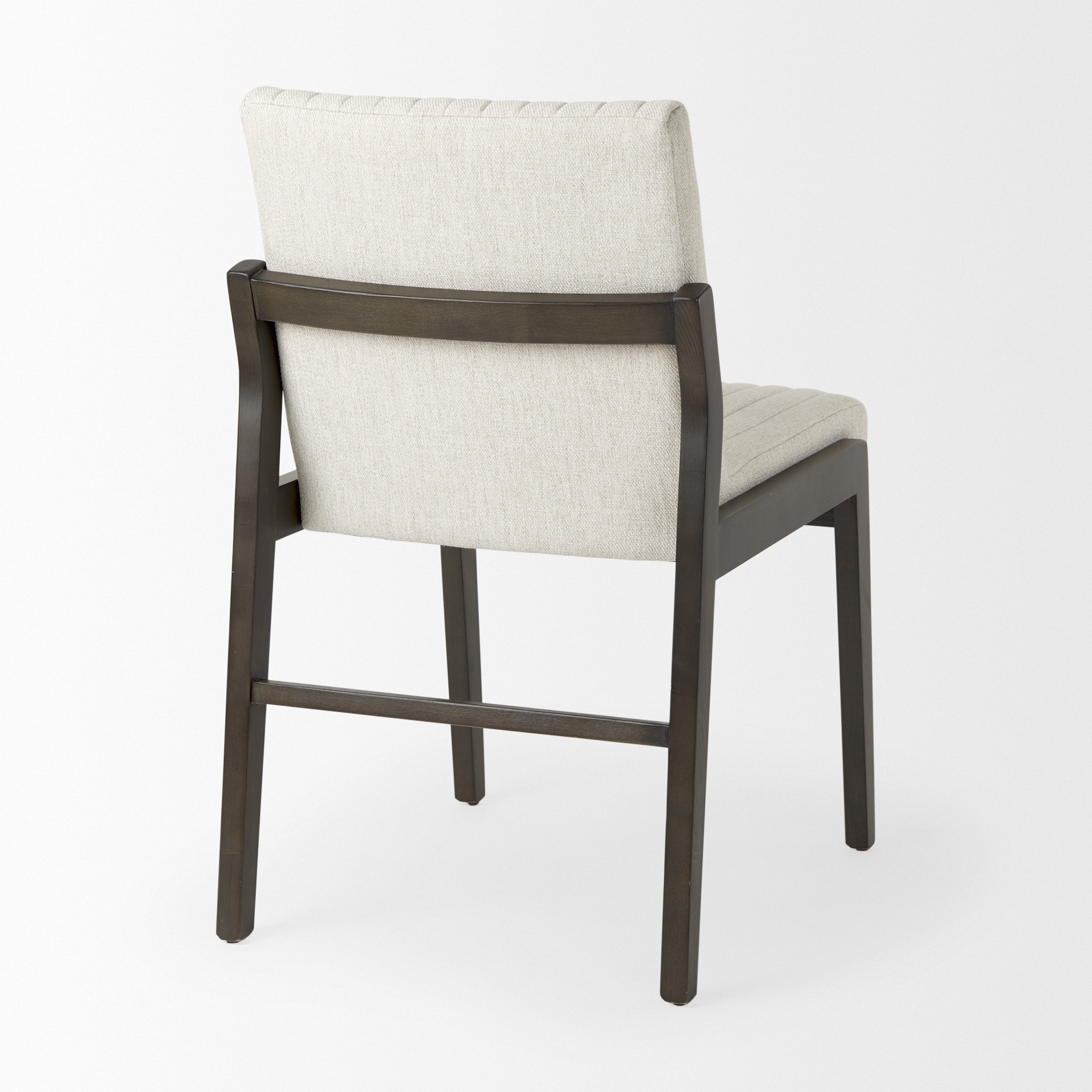 tahoe cream upholstered and black-brown wood armless dining chair