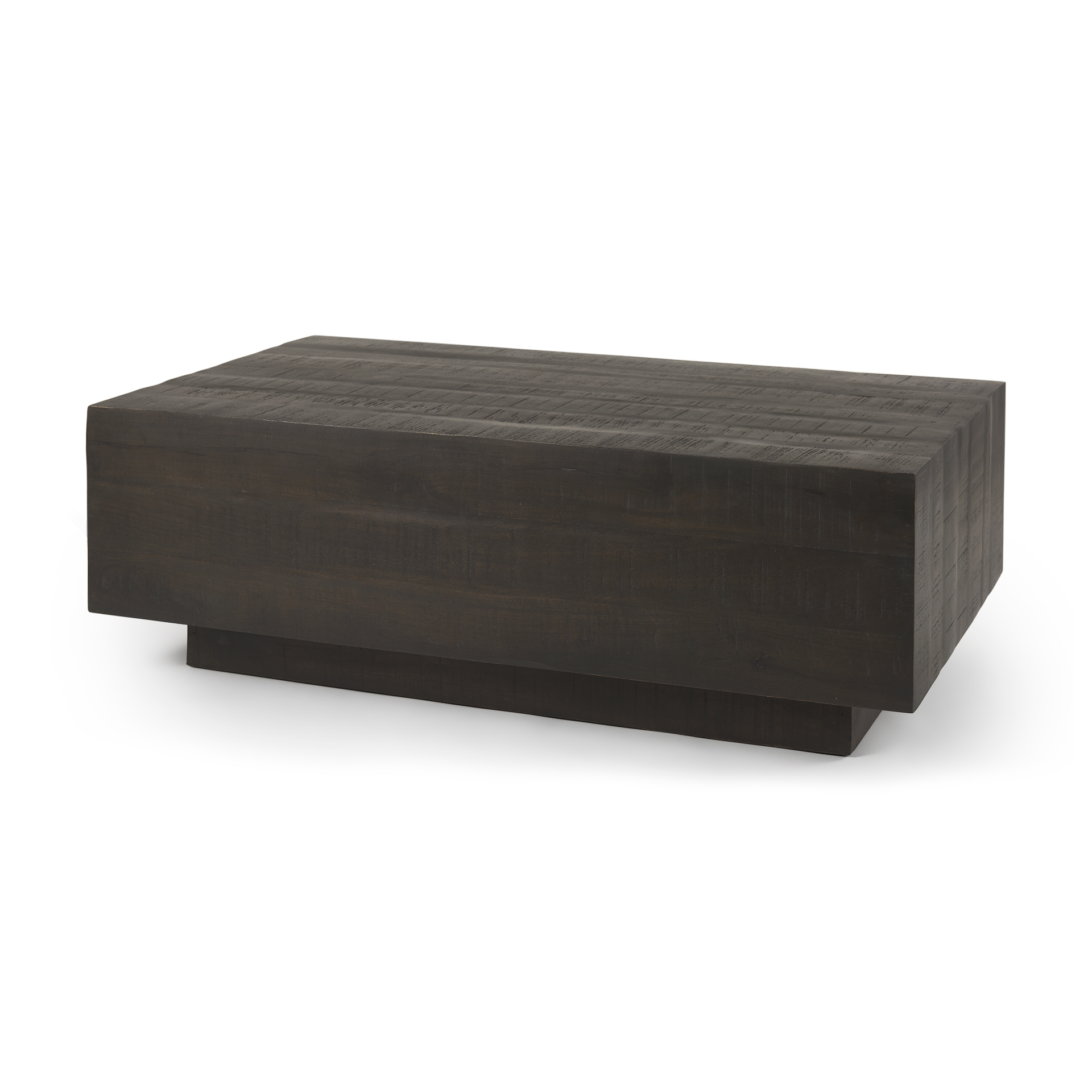 hayden dark brown wood rectangular coffee table