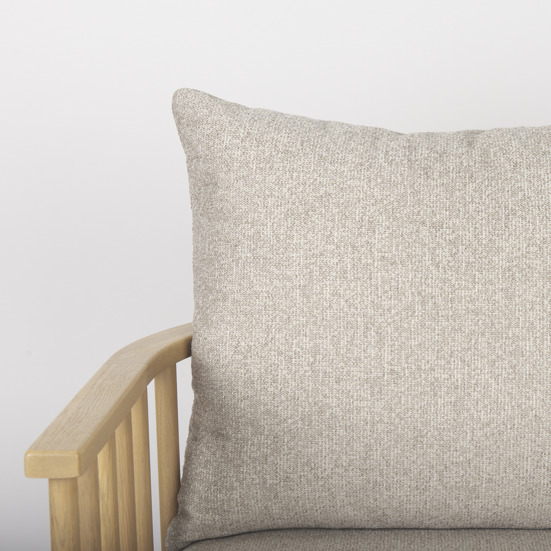 kopari beige fabric w/light brown wood accent chair