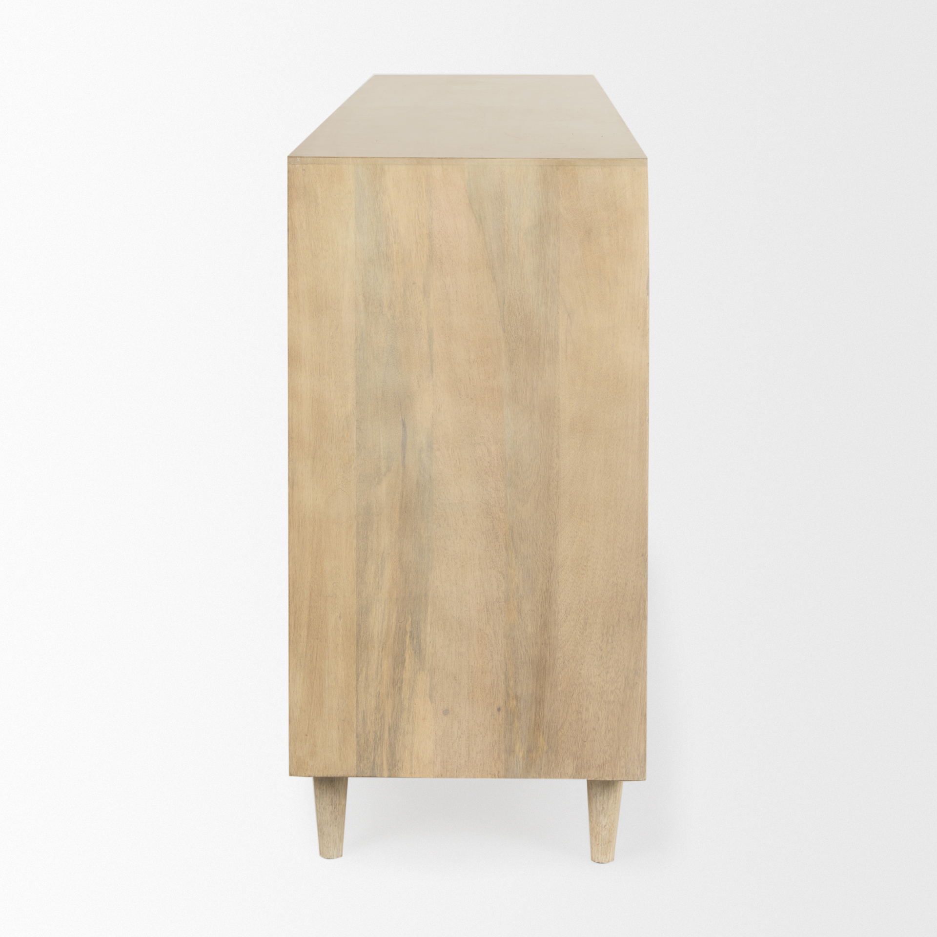 tucker light brown wood w/ carved arch pattern 4 door sideboard