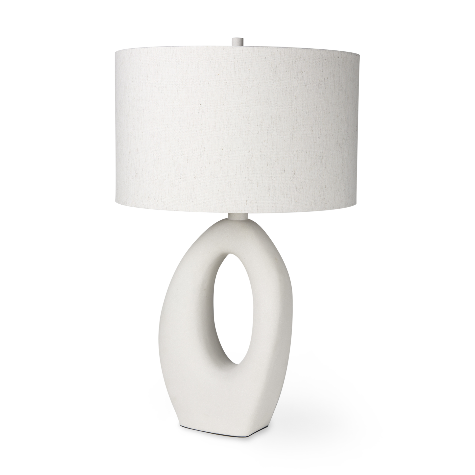 tao 20.0l x 20.0w x 33.0h cream base w/white shade table lamp