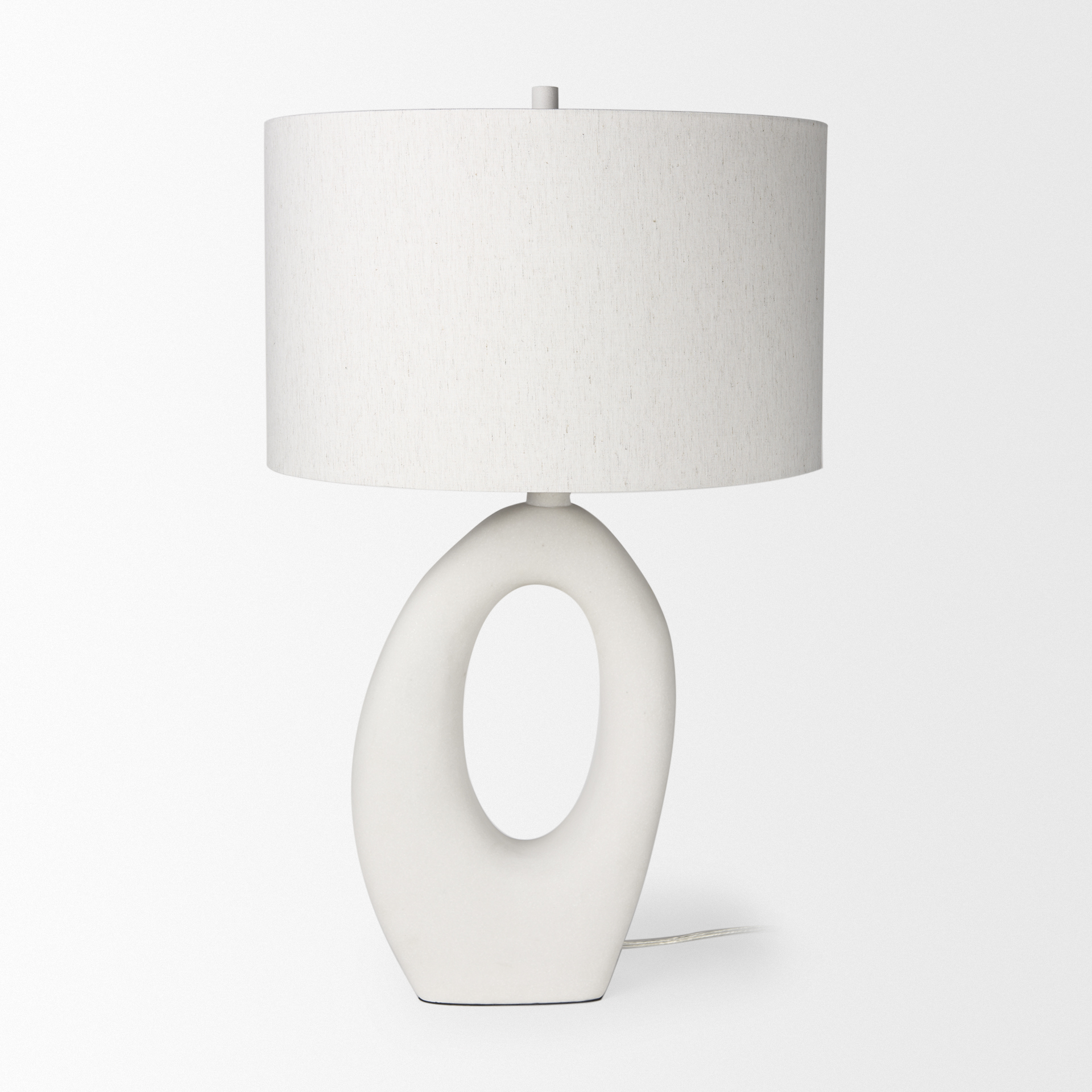tao 20.0l x 20.0w x 33.0h cream base w/white shade table lamp