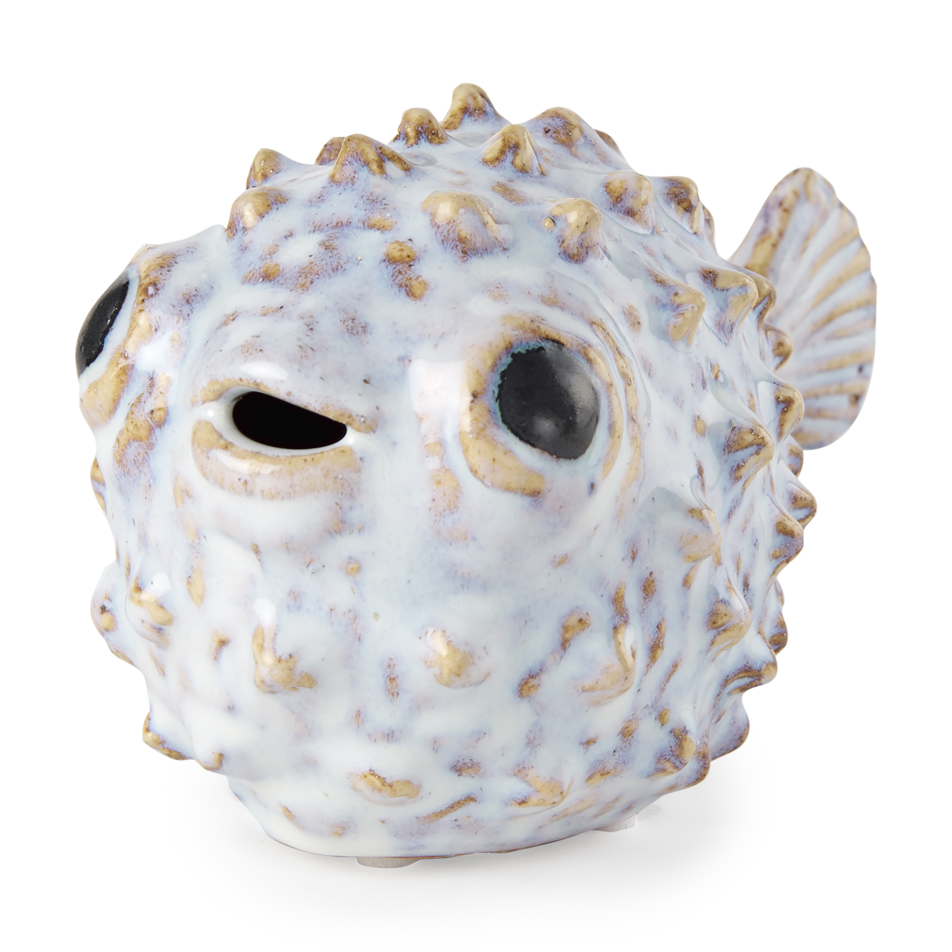 spike i (small) 8l x 4w off-white ceramic puffer fish