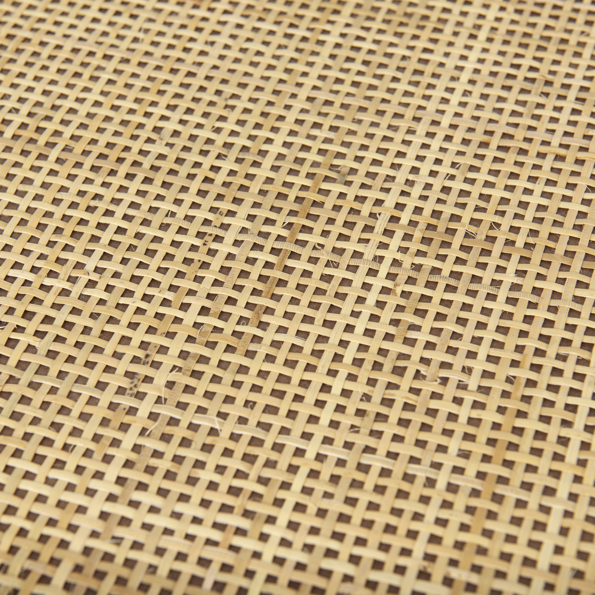 Silas Cane and Medium Brown Wood Round Tray
