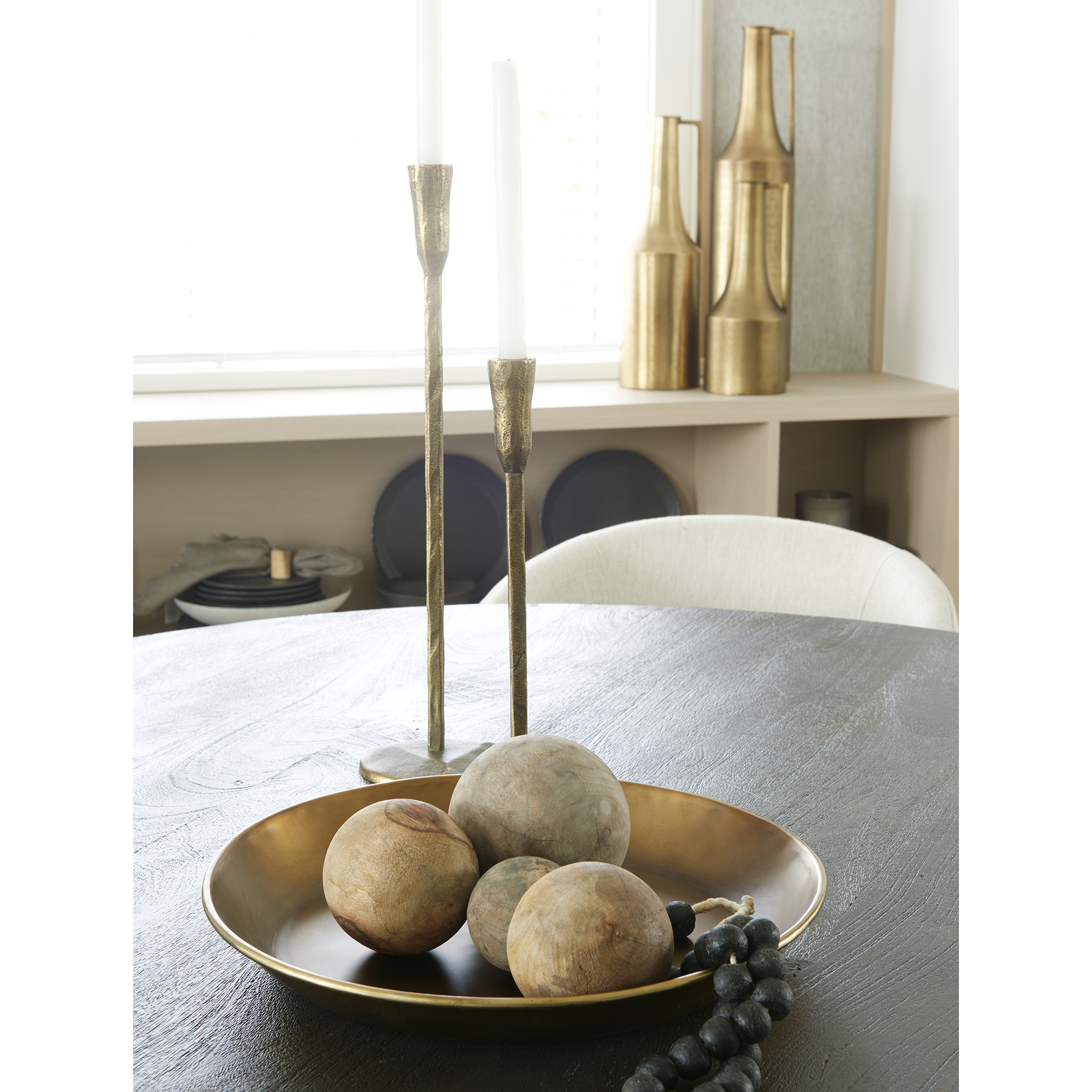 carrick (set of 3) natural wood decorative spheres