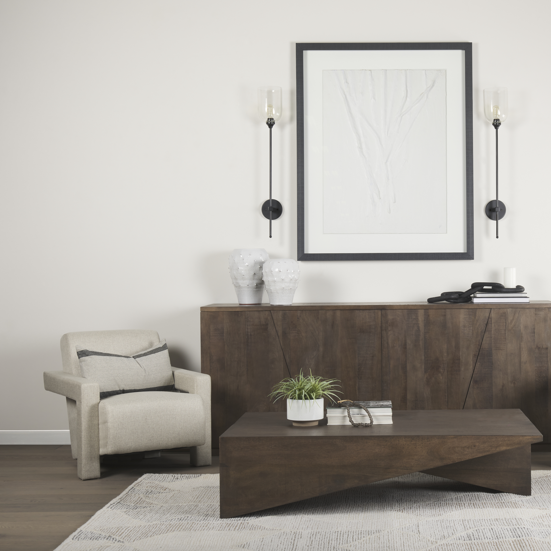 west 82.0l x 18.0w x 34.0h wooden angular sideboard