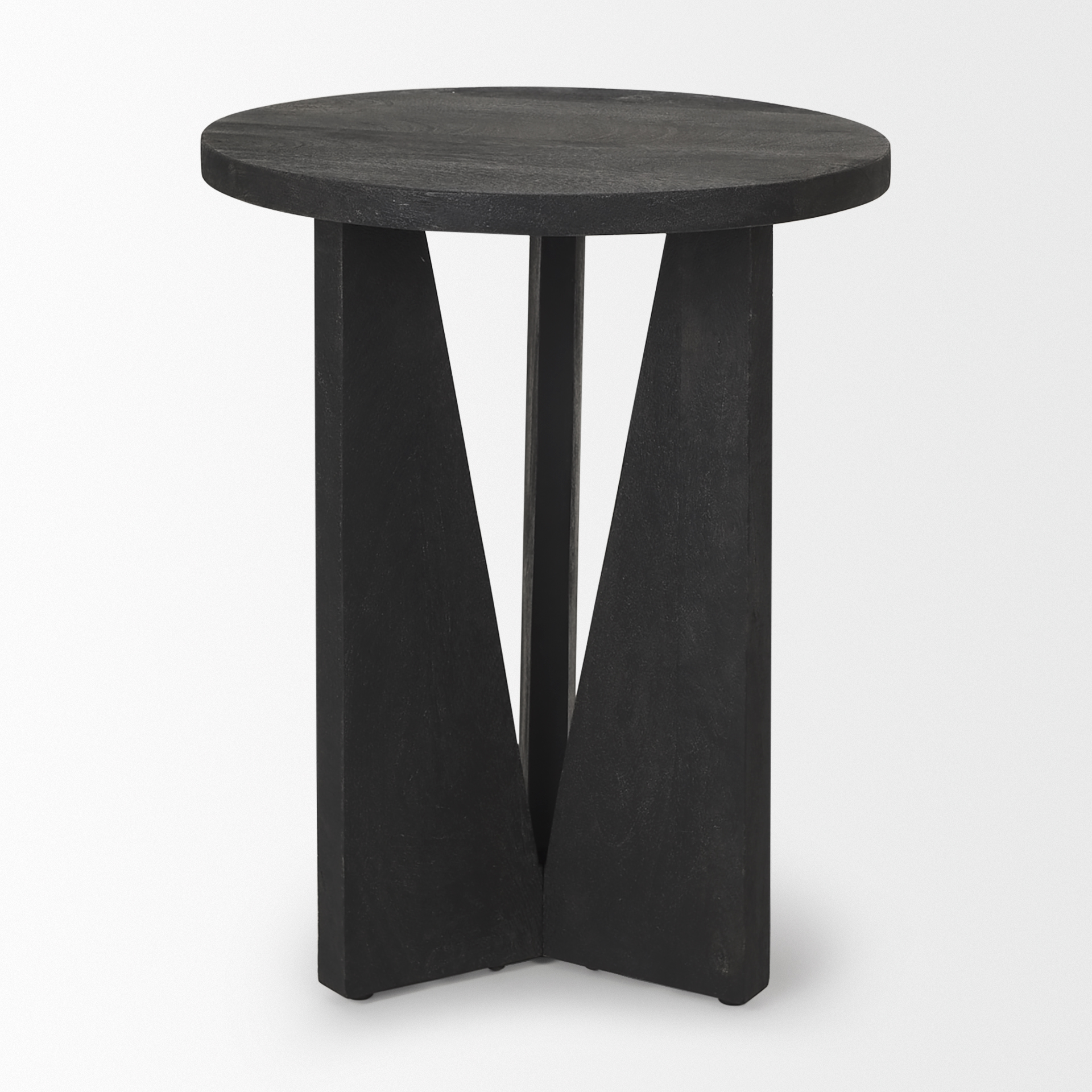 mattius black wood accent table
