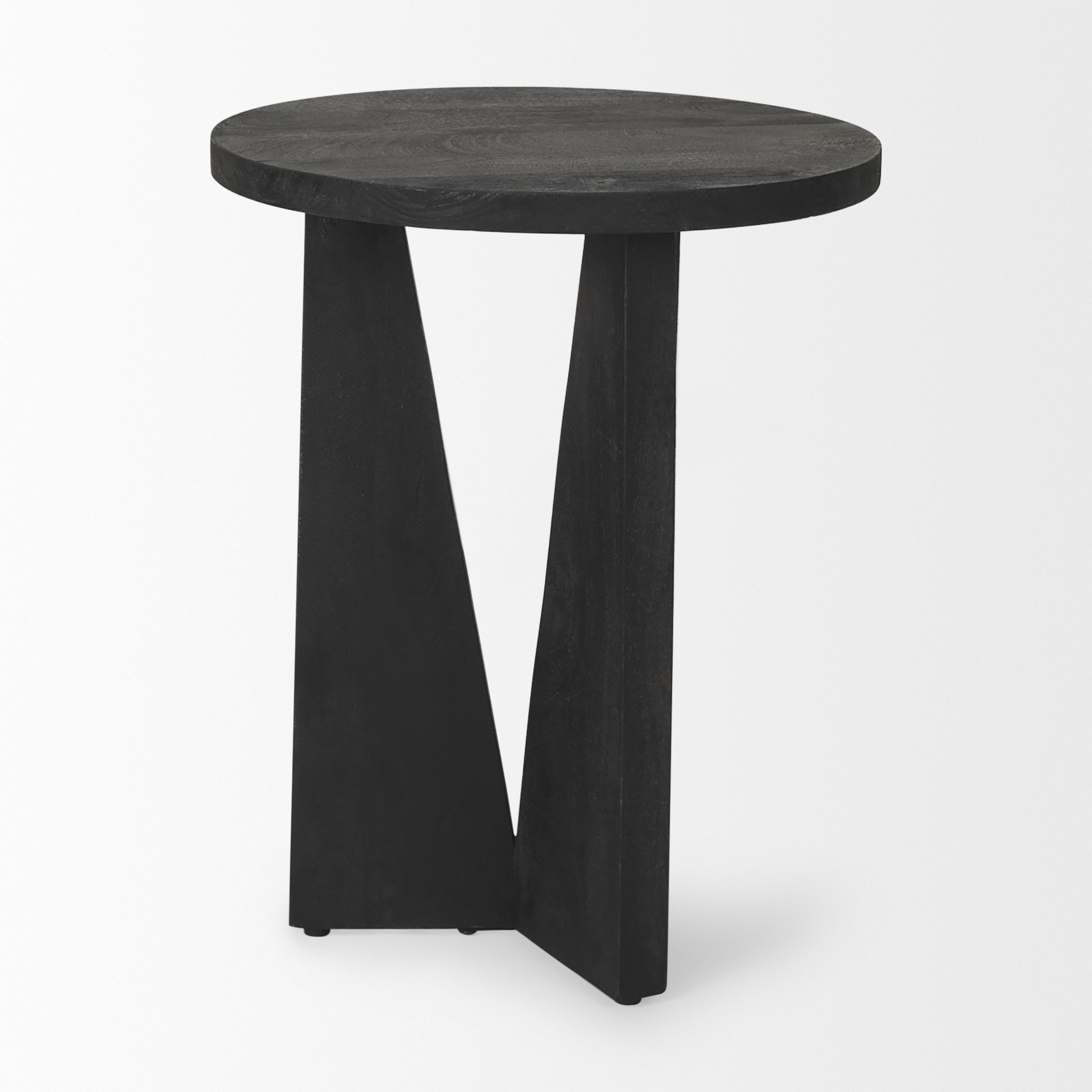 mattius black wood accent table