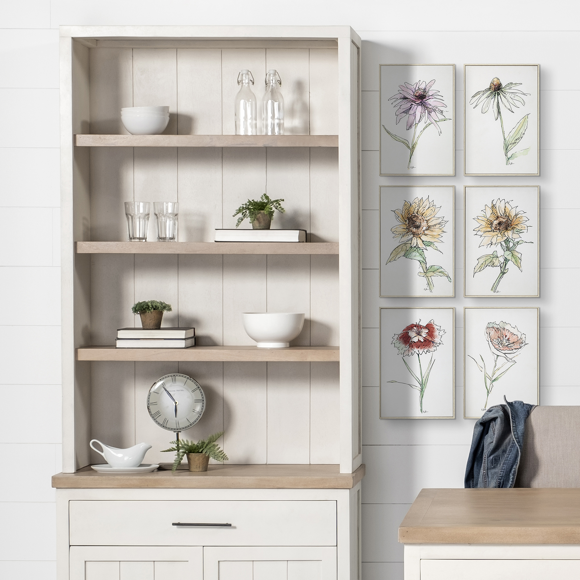 fairview i white and medium brown wood three shelf shelving unit