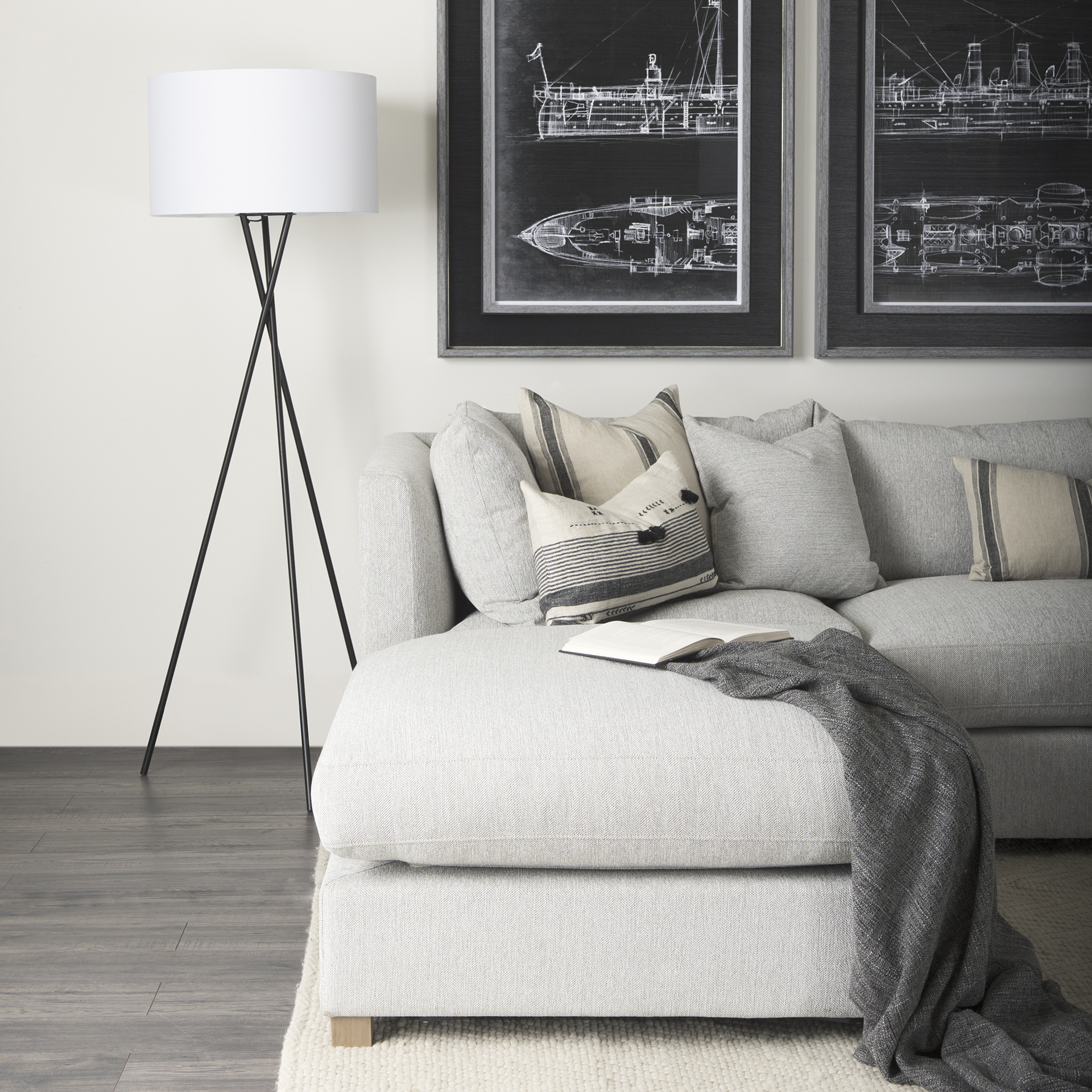 valence light gray throw pillow sectional piece