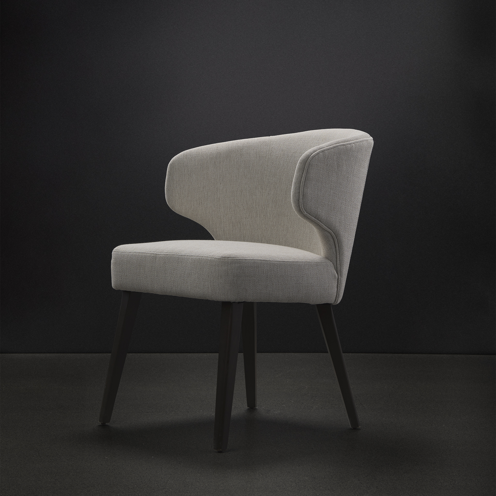 niles 22.5l x 24.0w x 32.0h cream fabric seat w/ dark brown wooden legs wingback dining chair