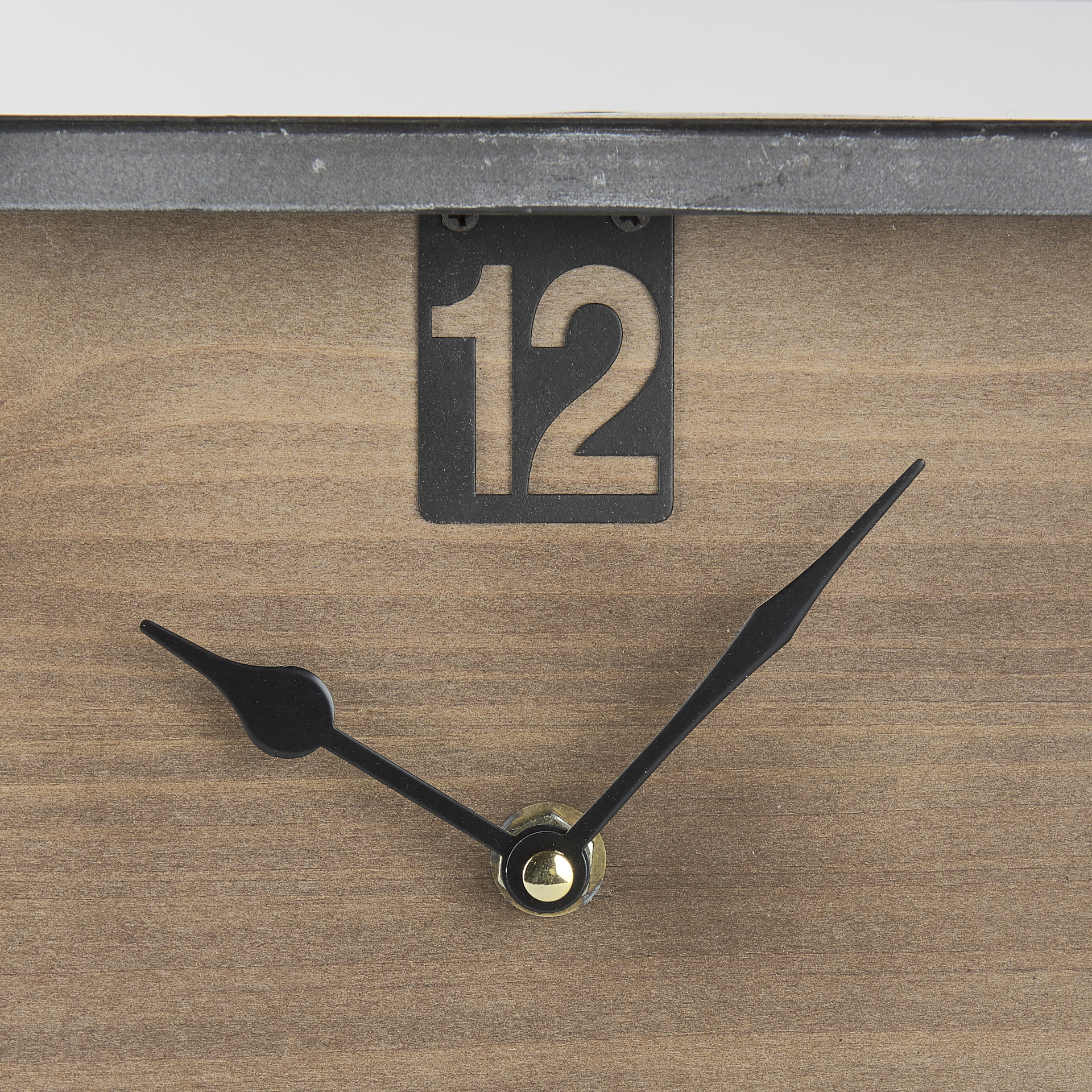 harvey 13.0l x 4.5w x 8.1h black metal and wood rectangular table clock