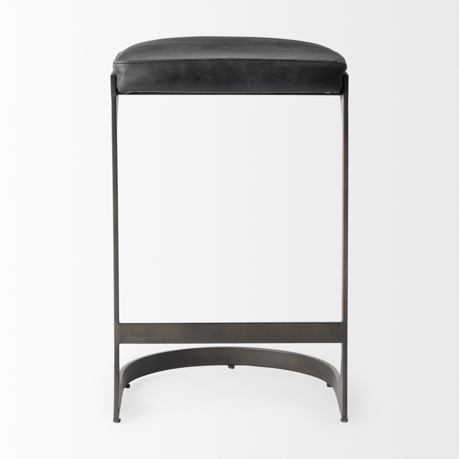 tyson 17l x 18w x 28h black leather w/ metal frame counter stool