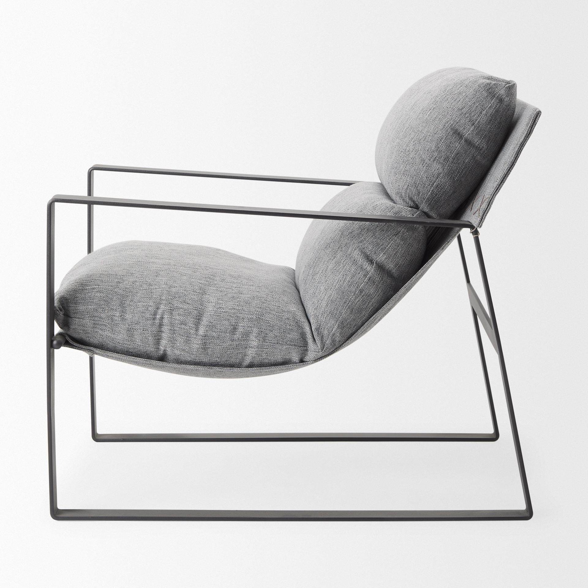 guilia castlerock gray with metal frame sling accent chair