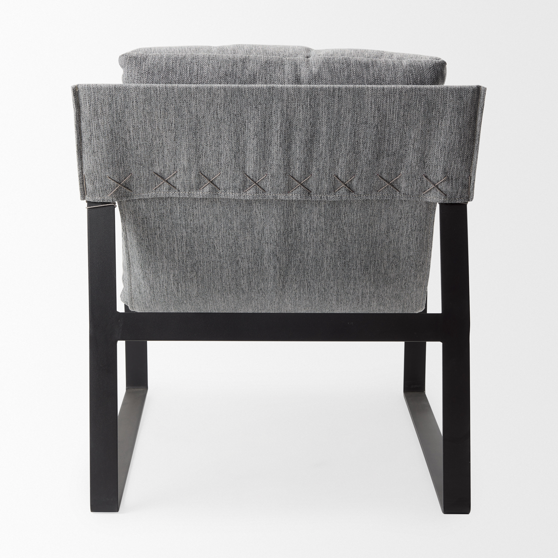 guilia castlerock gray with metal frame sling accent chair