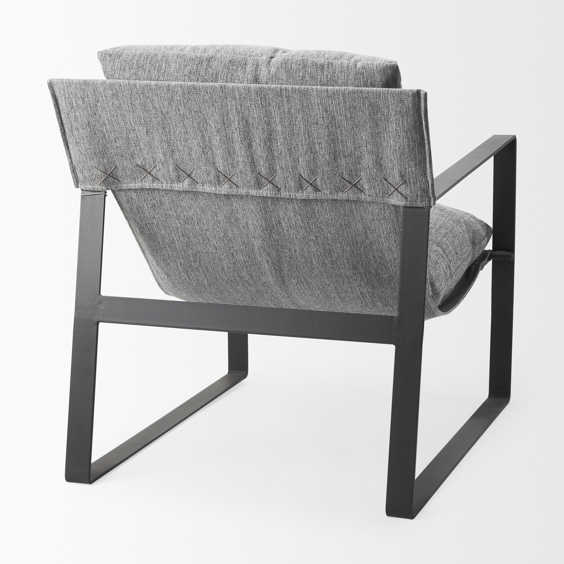 guilia castlerock gray with metal frame sling accent chair