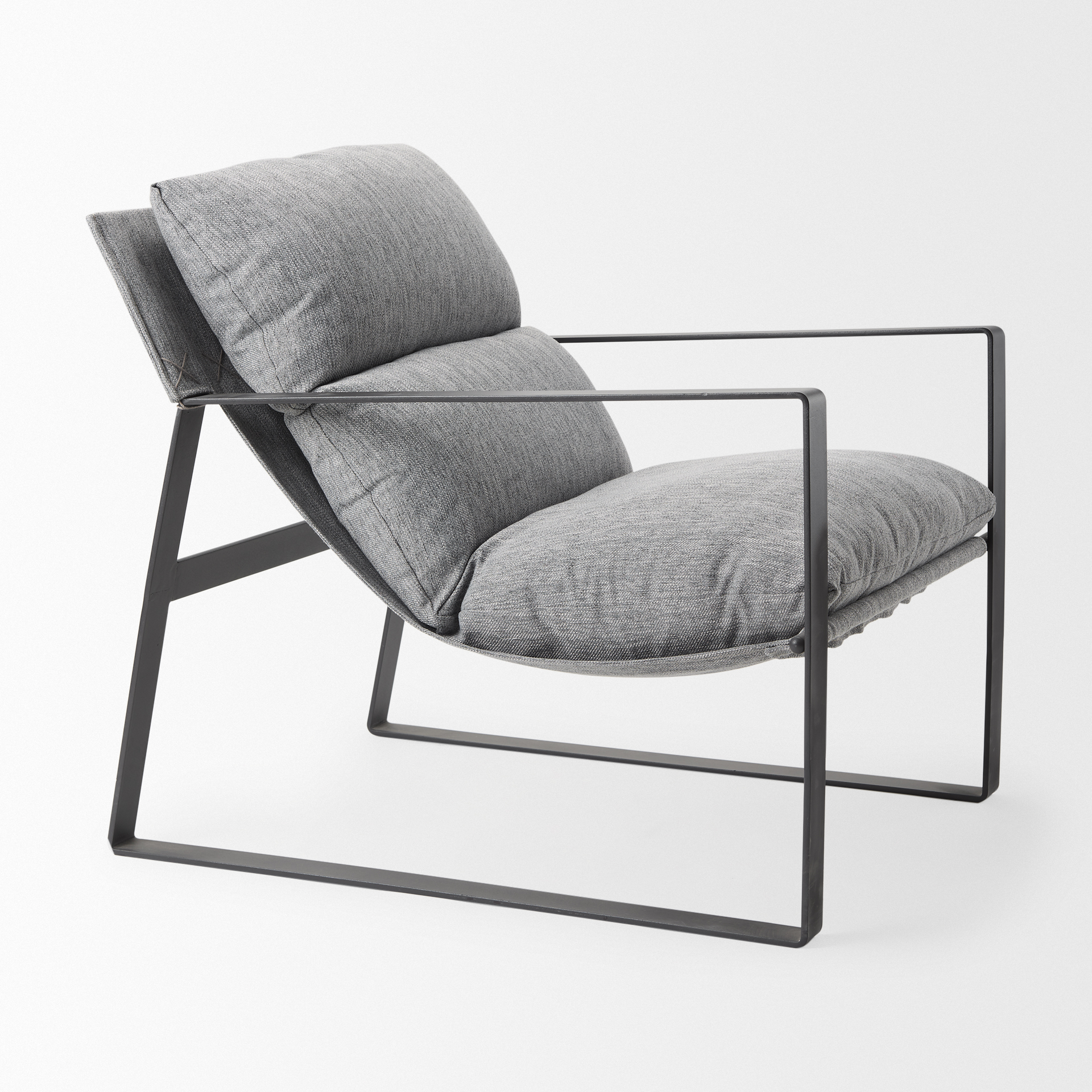 guilia castlerock gray with metal frame sling accent chair