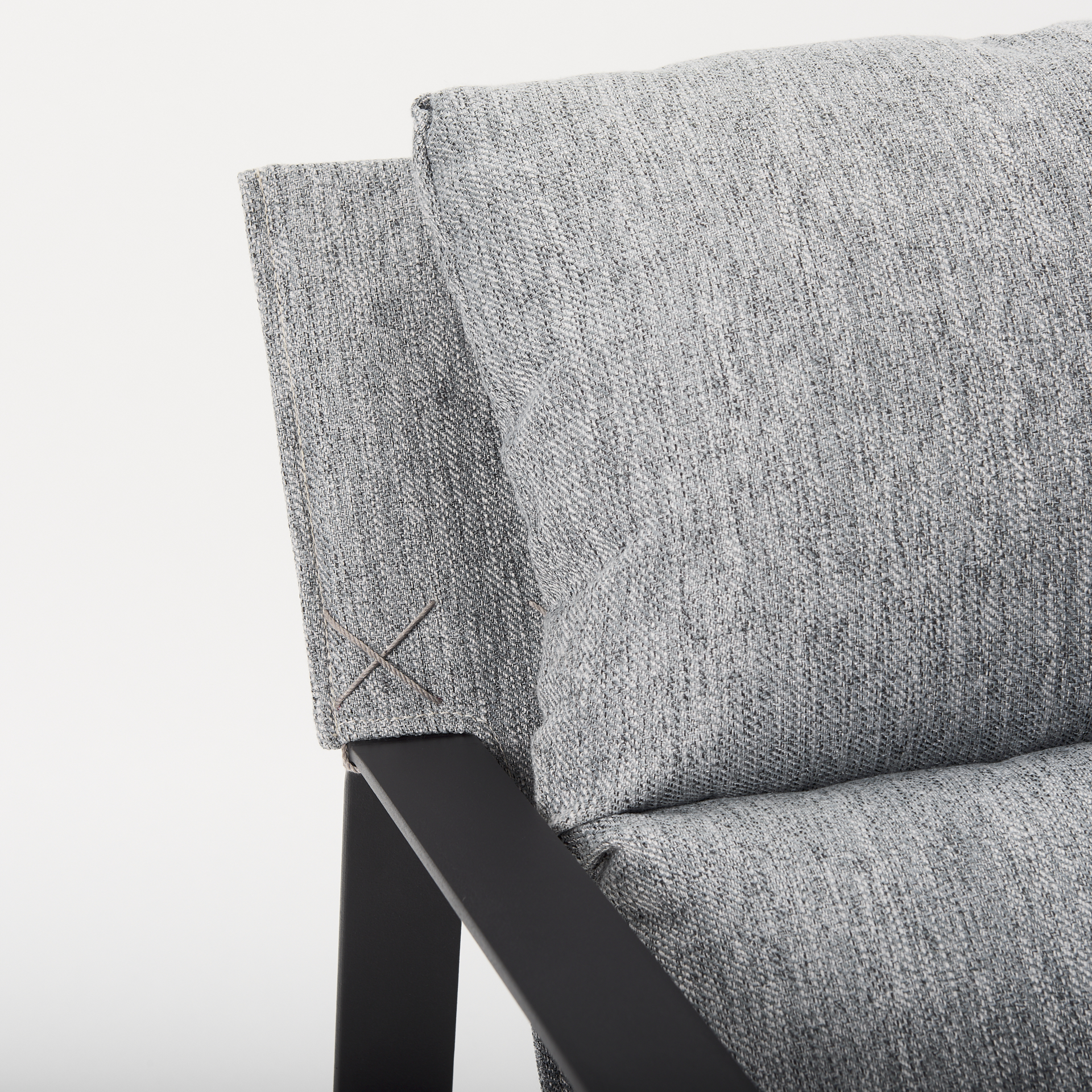 guilia castlerock gray with metal frame sling accent chair