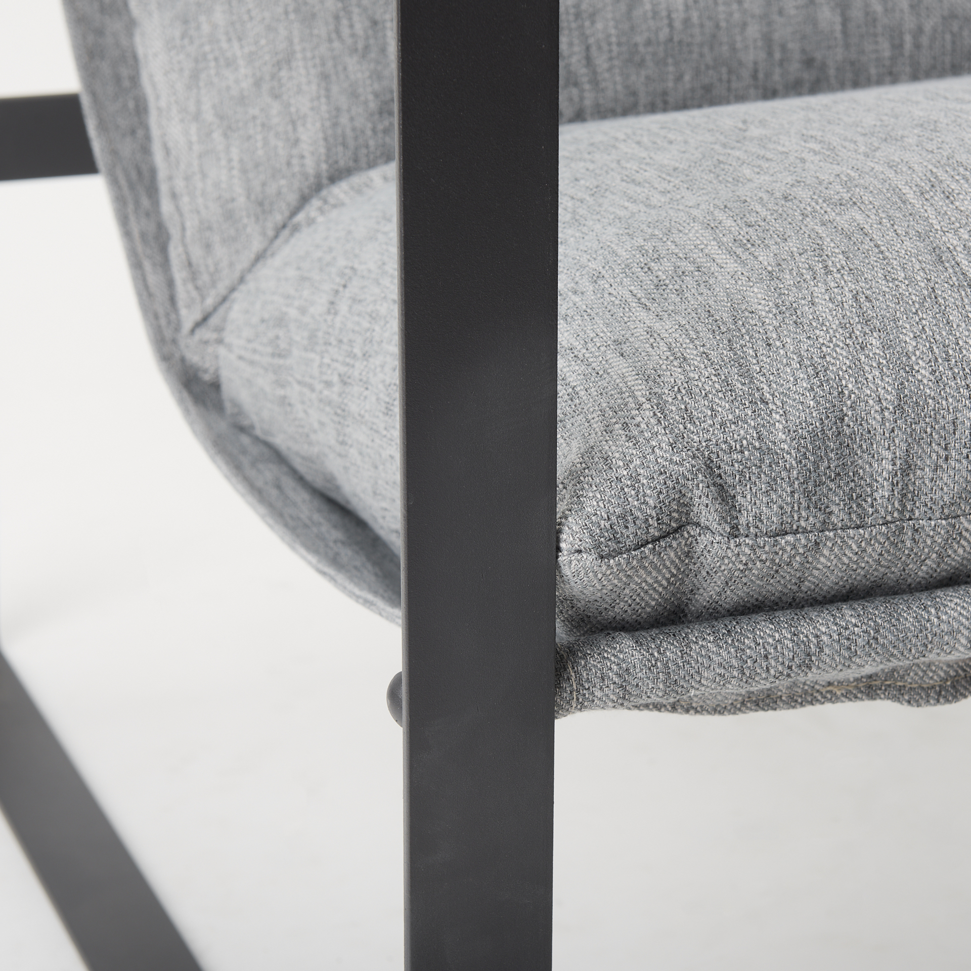 guilia castlerock gray with metal frame sling accent chair
