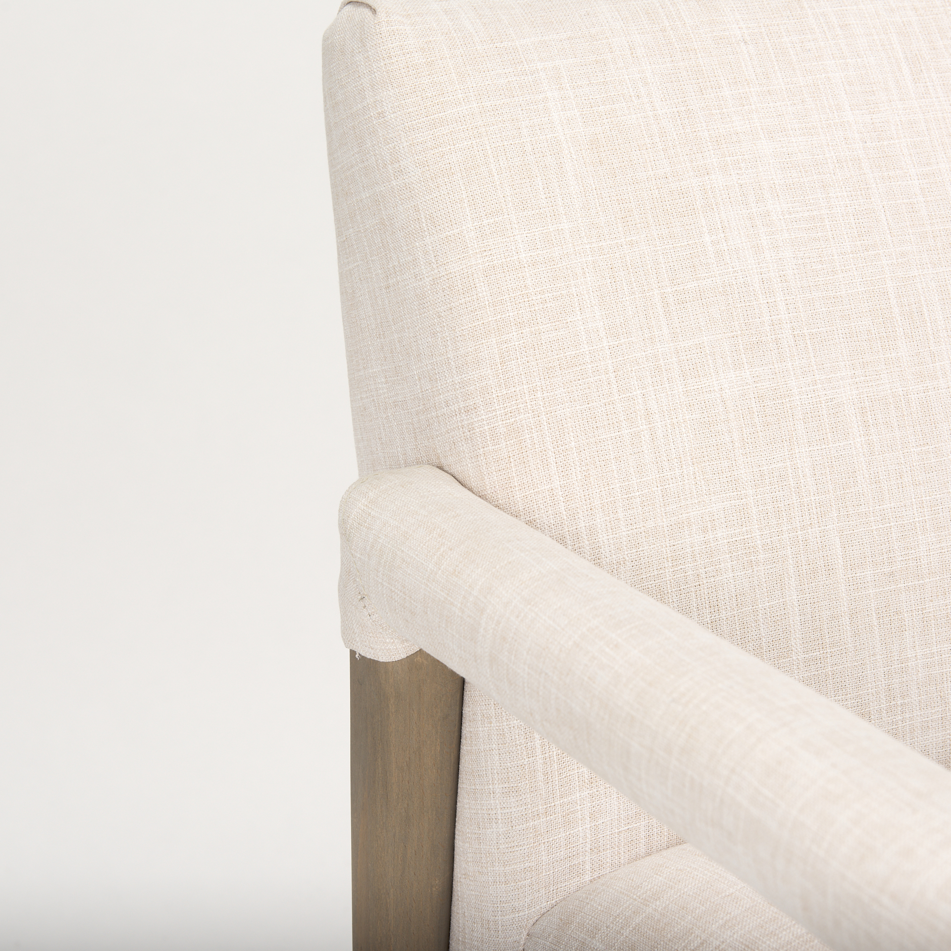 palisades cream upholstery w/ solid wood accent chair