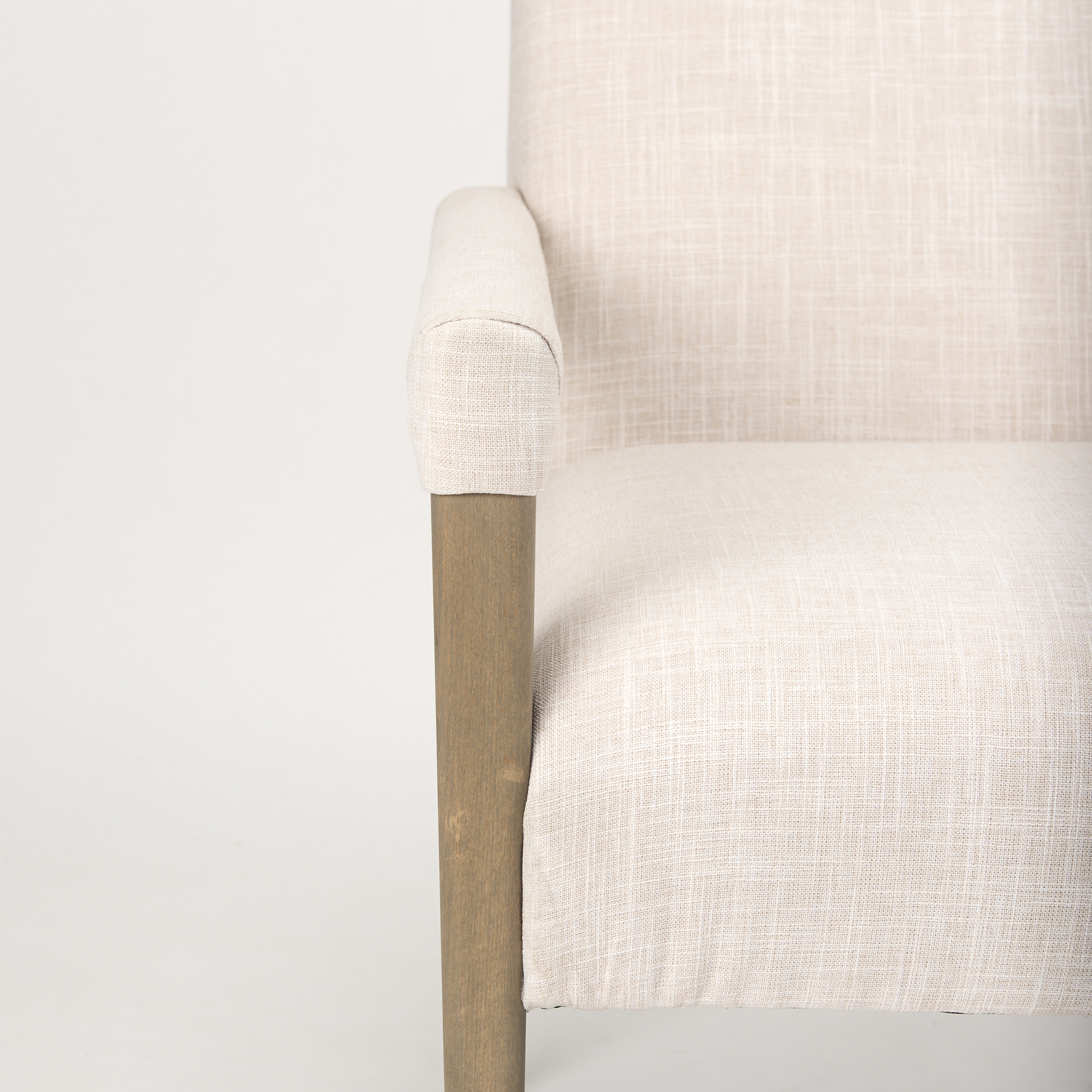 palisades cream upholstery w/ solid wood accent chair