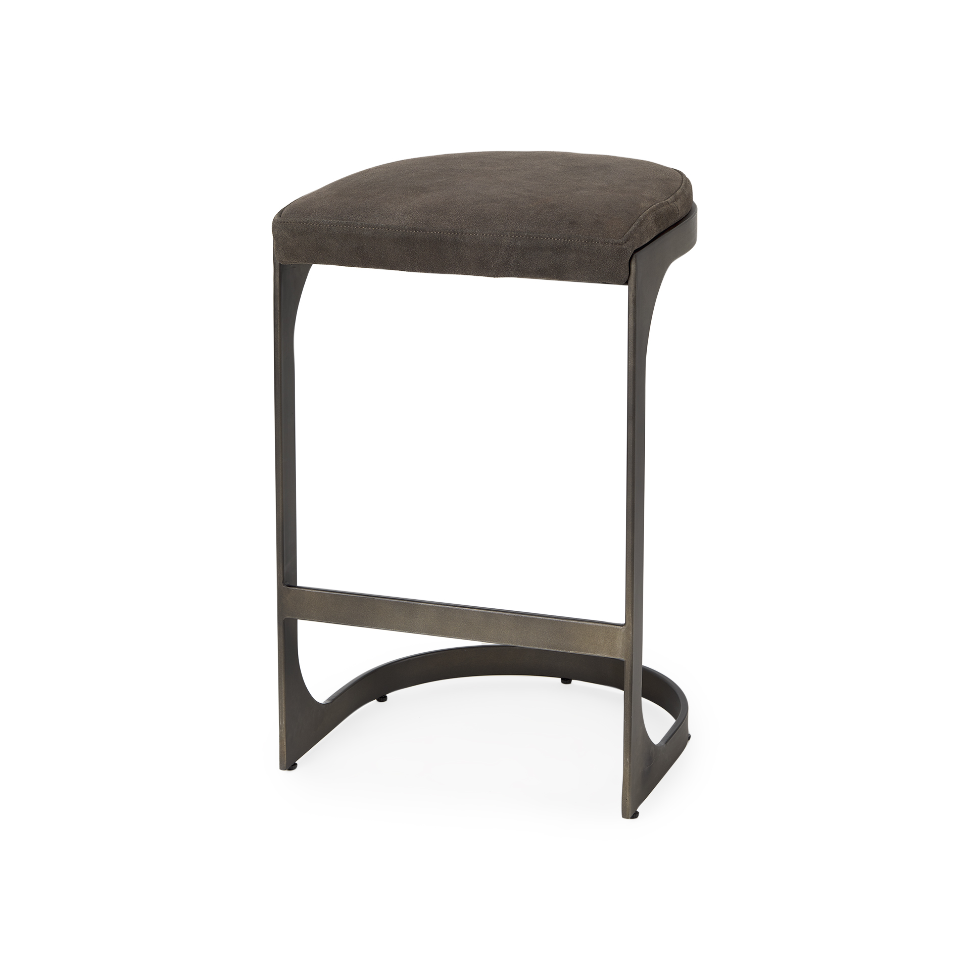 tyson 17l x 18w x 28h brown/gray suede w/ metal frame counter stool