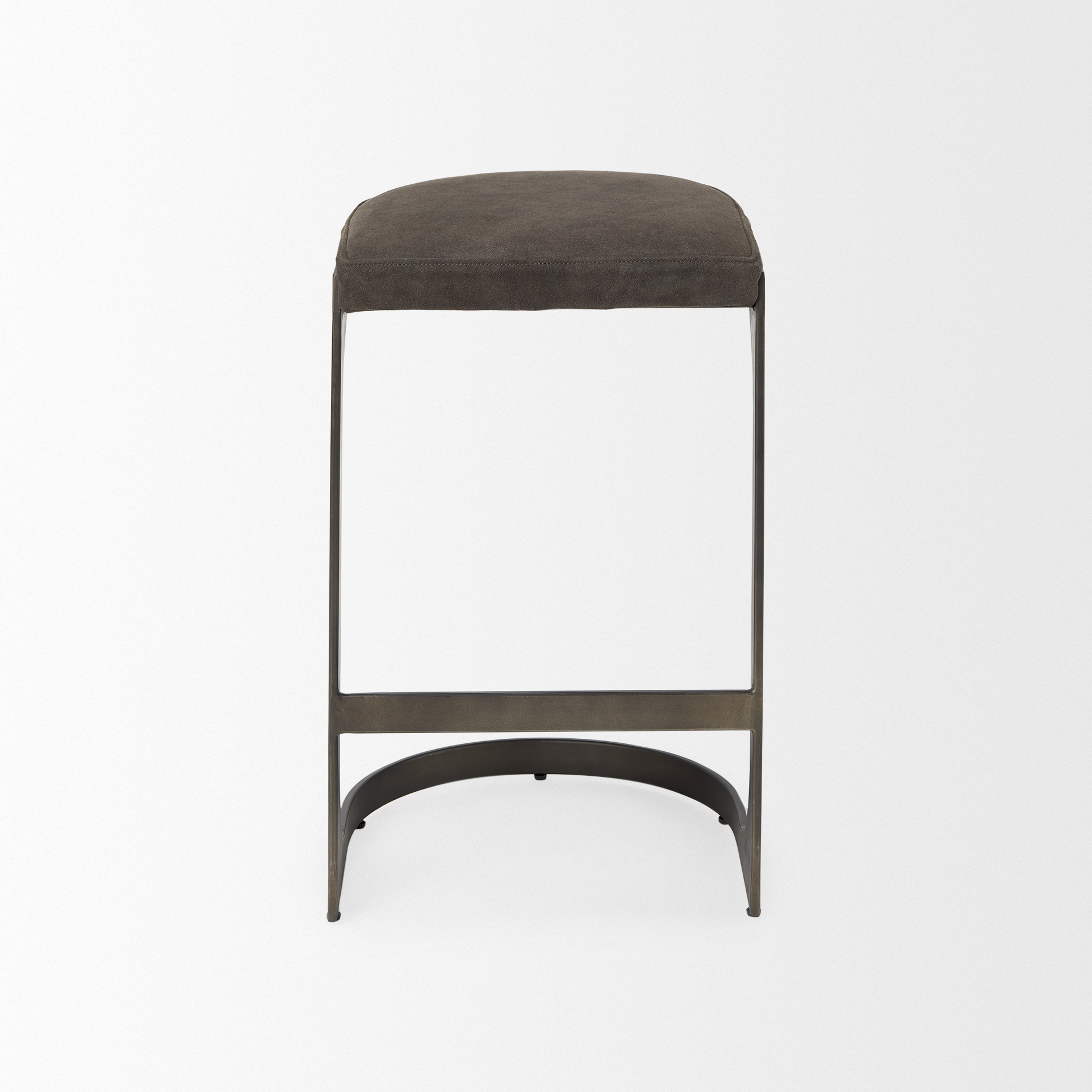 tyson 17l x 18w x 28h brown/gray suede w/ metal frame counter stool