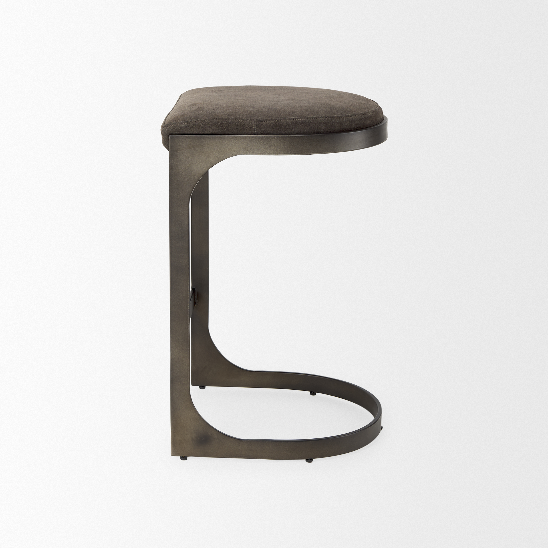 tyson 17l x 18w x 28h brown/gray suede w/ metal frame counter stool