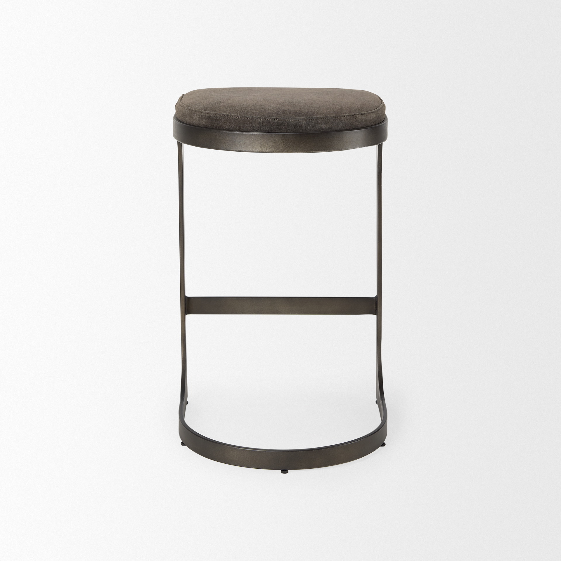 tyson 17l x 18w x 28h brown/gray suede w/ metal frame counter stool