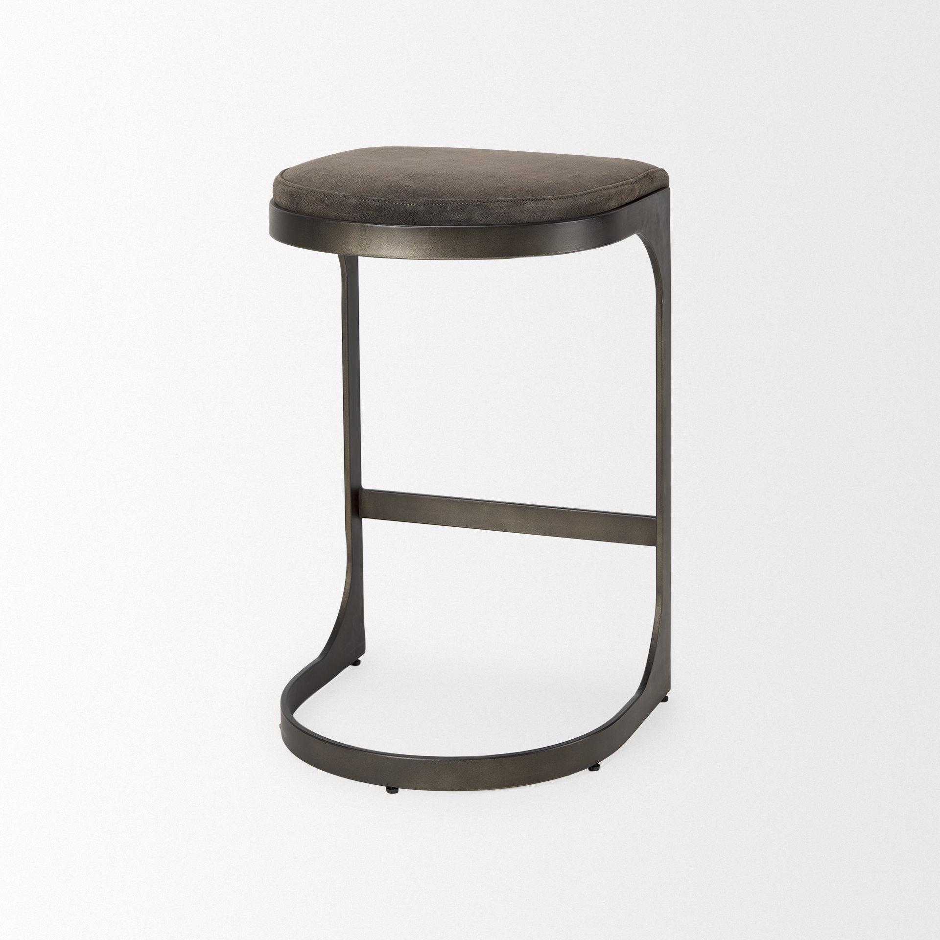 tyson 17l x 18w x 28h brown/gray suede w/ metal frame counter stool