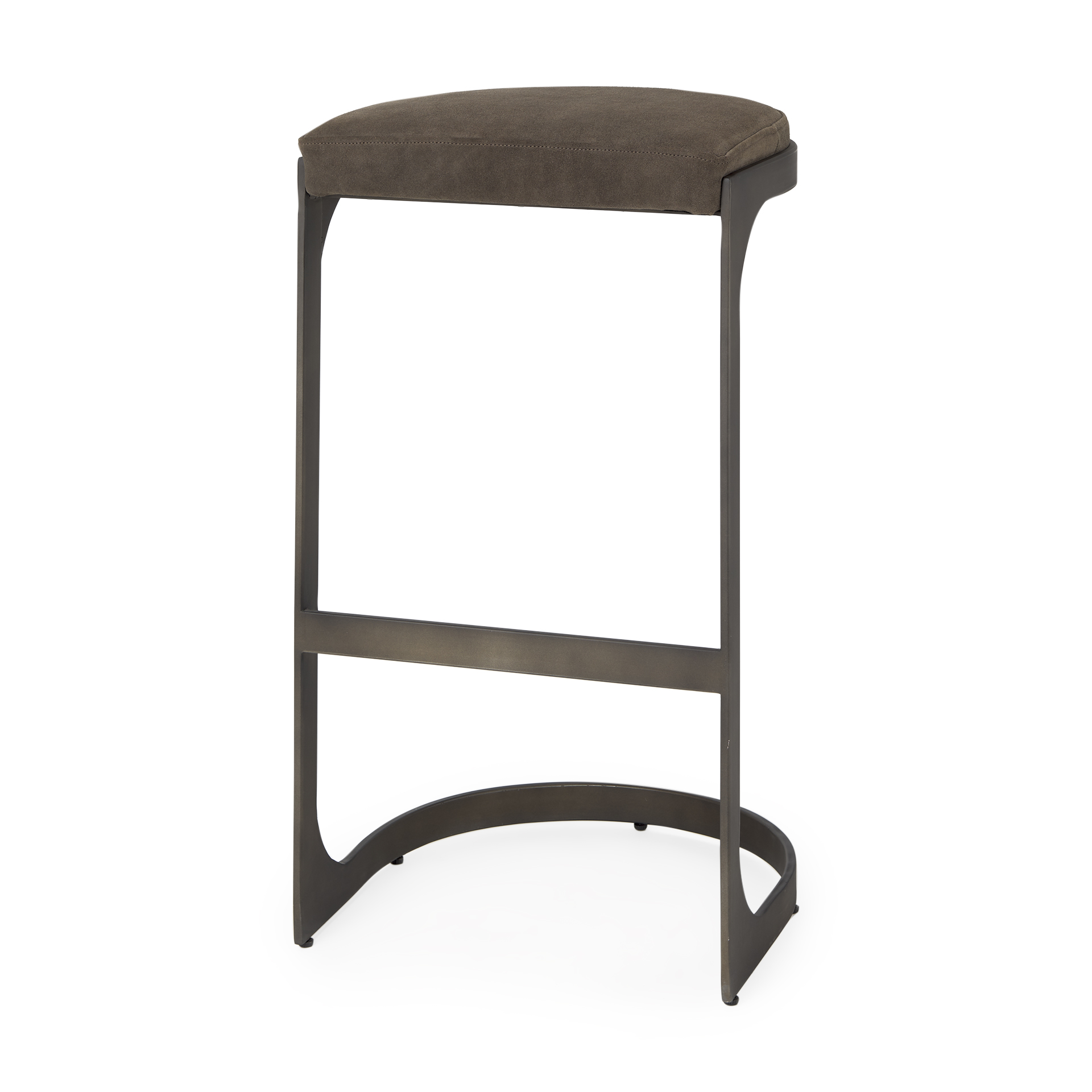 tyson 17l x 18w x 31h brown/gray suede w/ metal frame bar stool