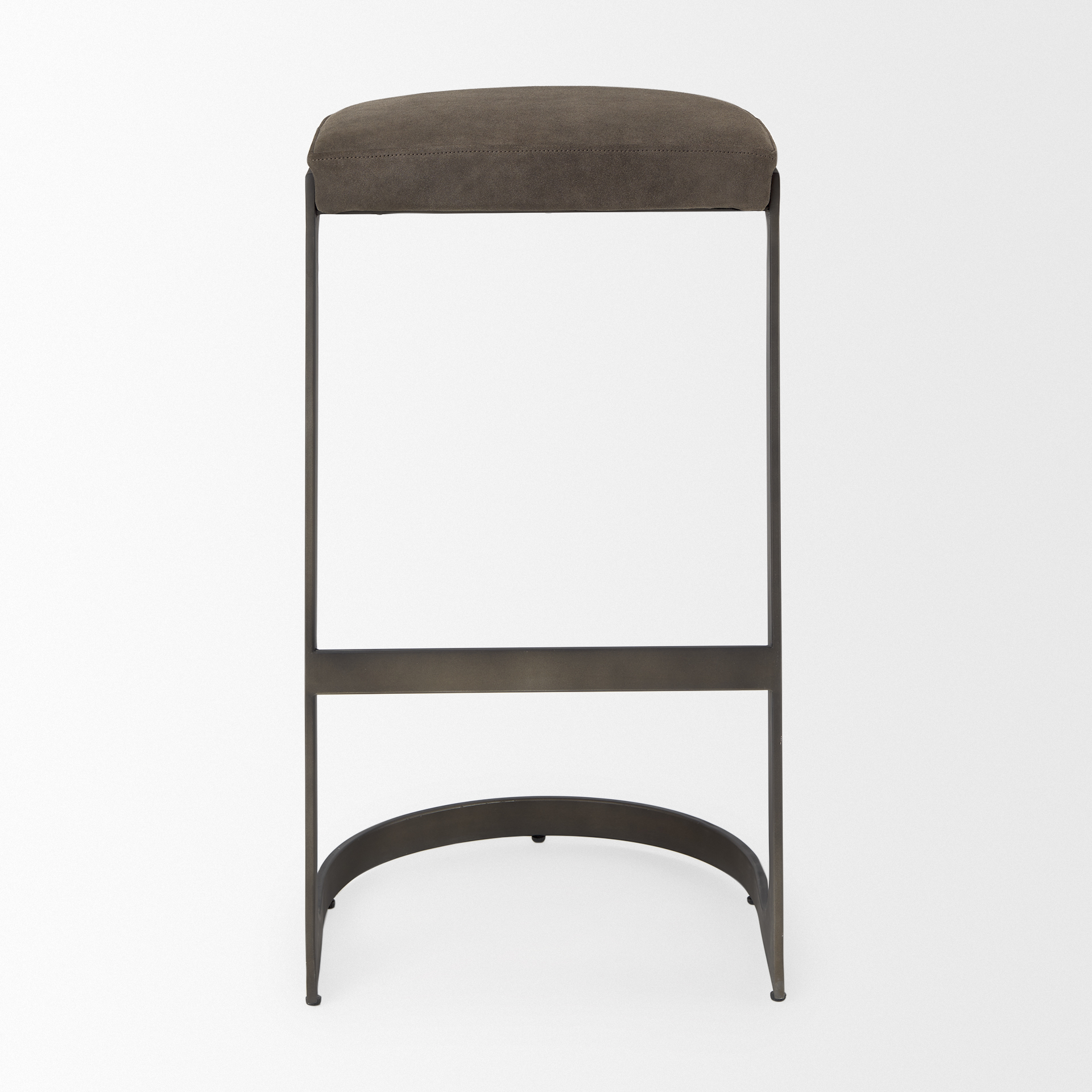 tyson 17l x 18w x 31h brown/gray suede w/ metal frame bar stool