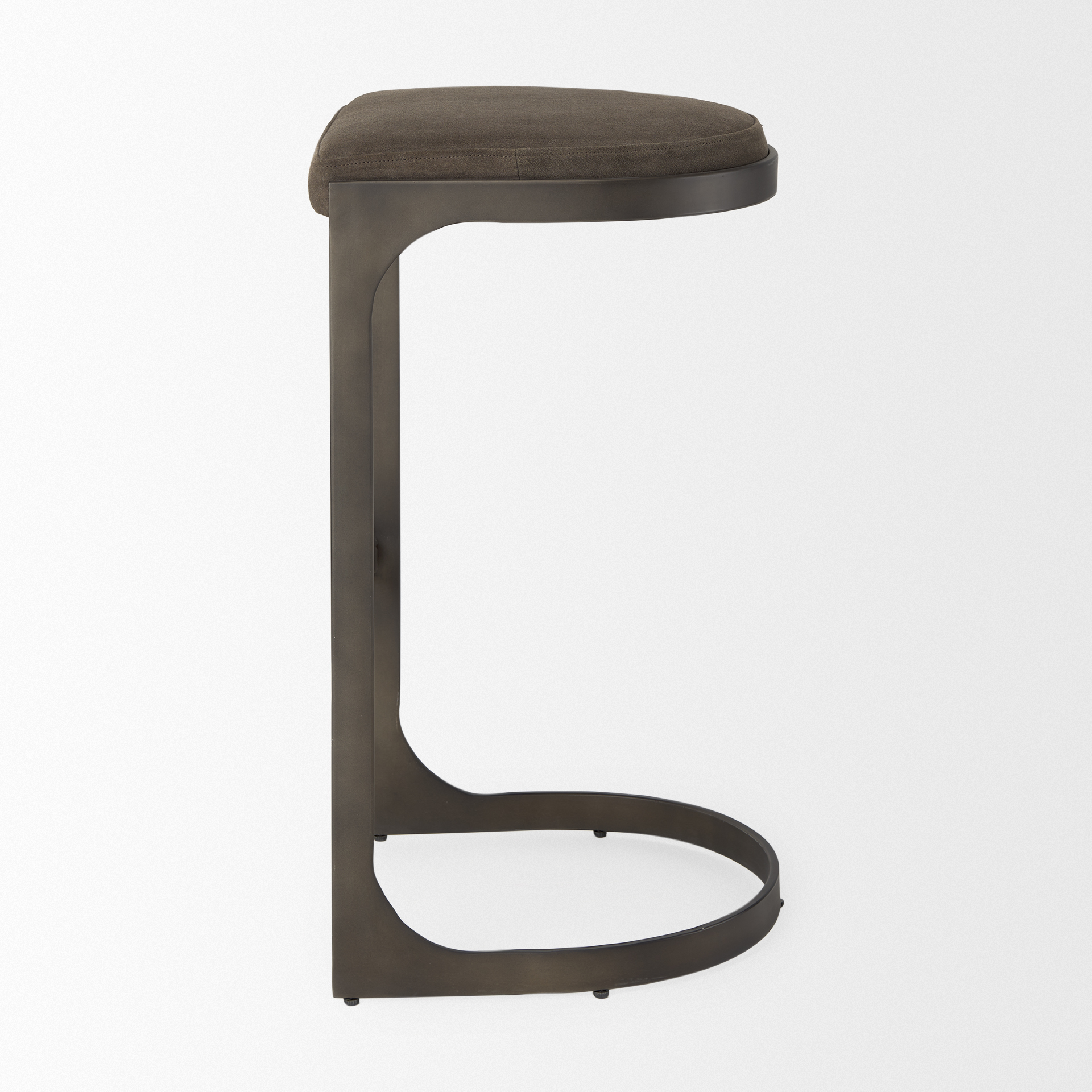tyson 17l x 18w x 31h brown/gray suede w/ metal frame bar stool