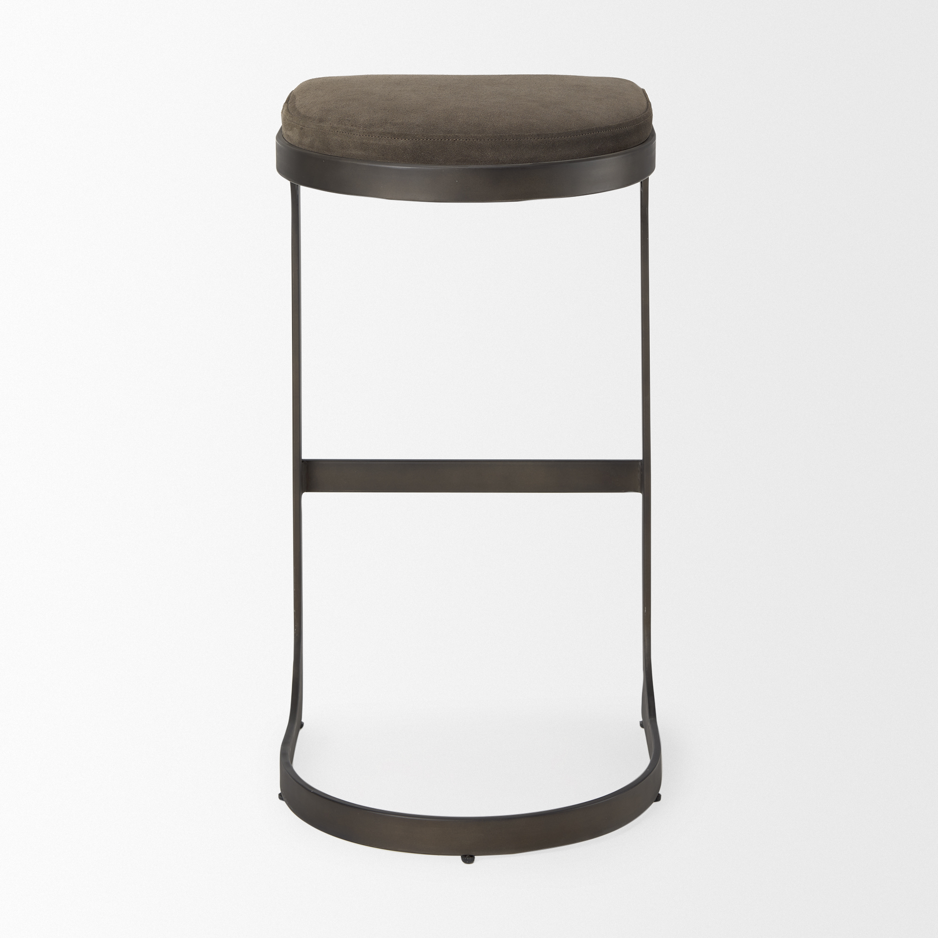 tyson 17l x 18w x 31h brown/gray suede w/ metal frame bar stool
