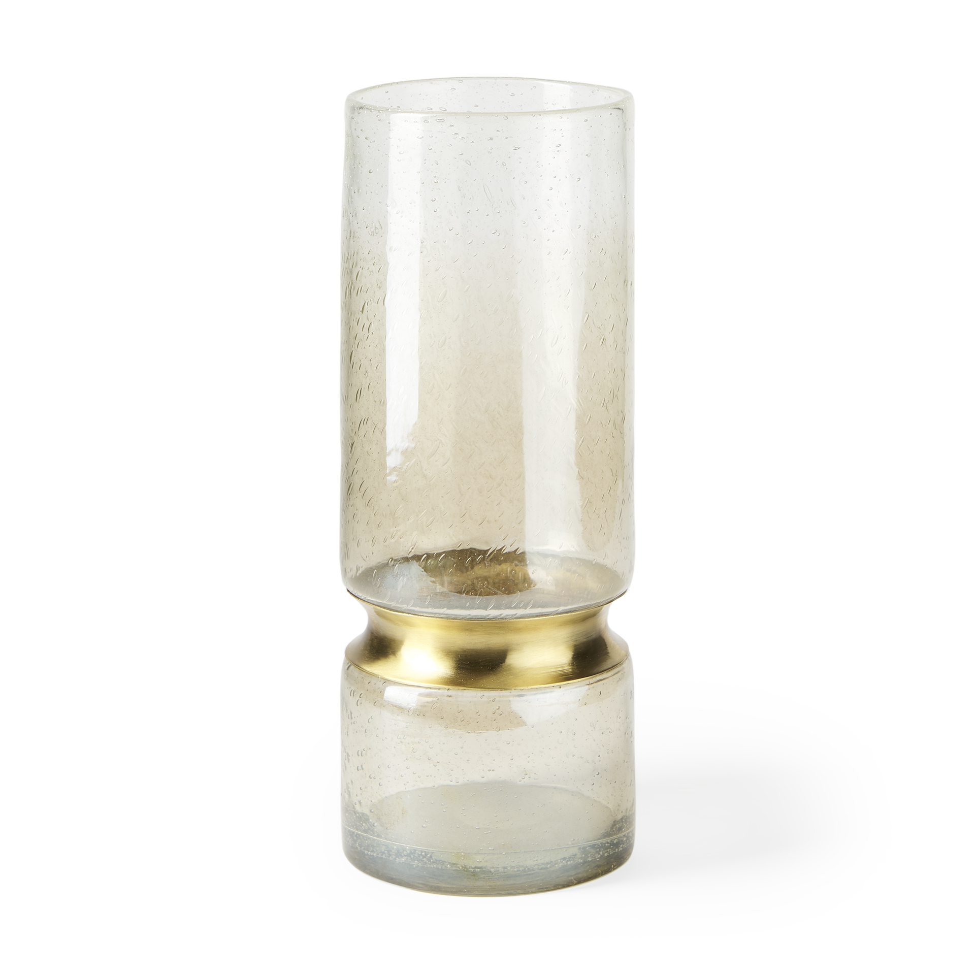 adriatic ii large brushed gold metal glass vase
