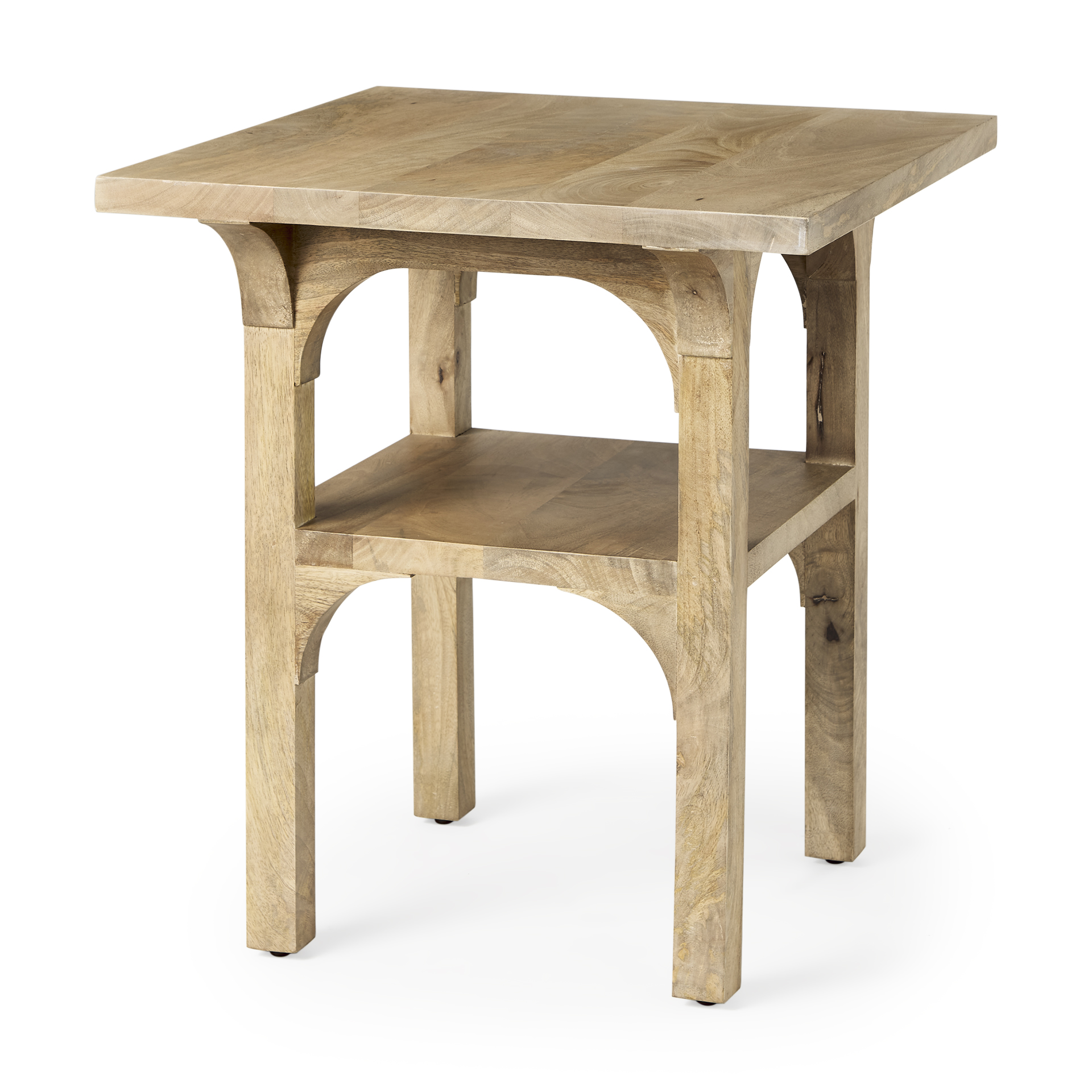 candace light wood bridge accent table