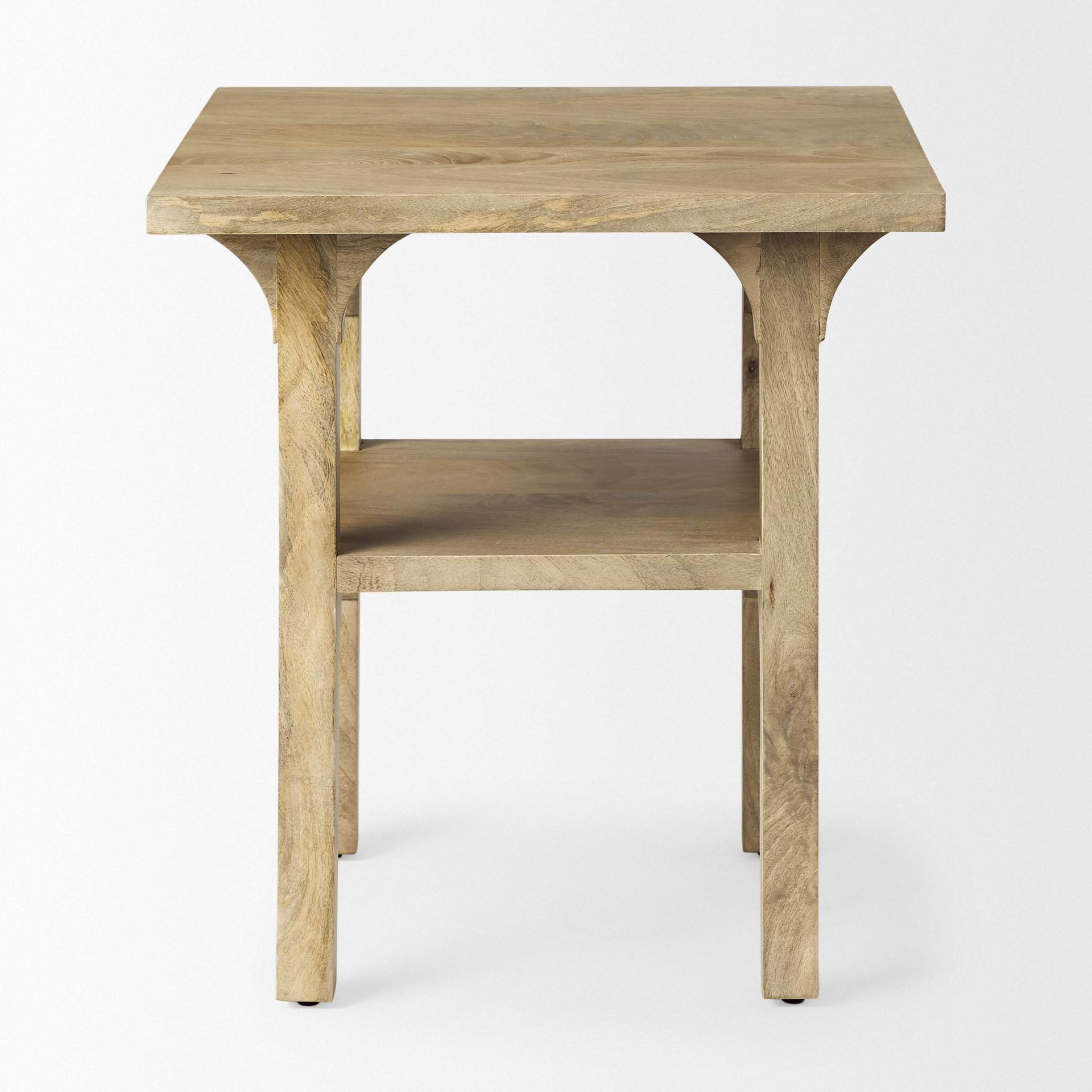 candace light wood bridge accent table