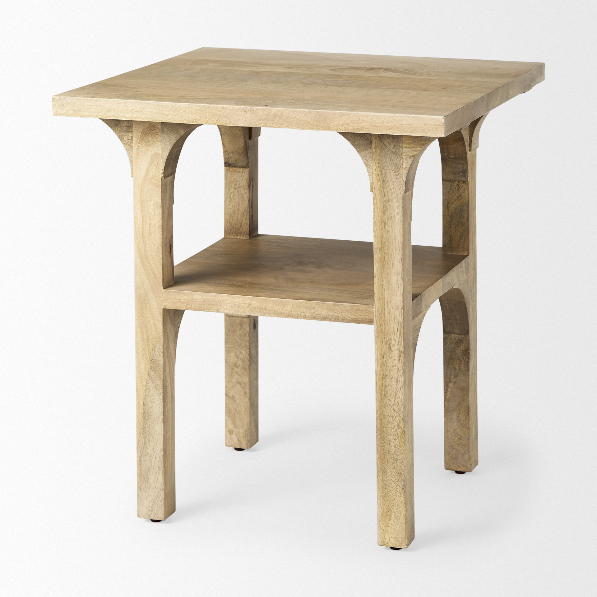 candace light wood bridge accent table