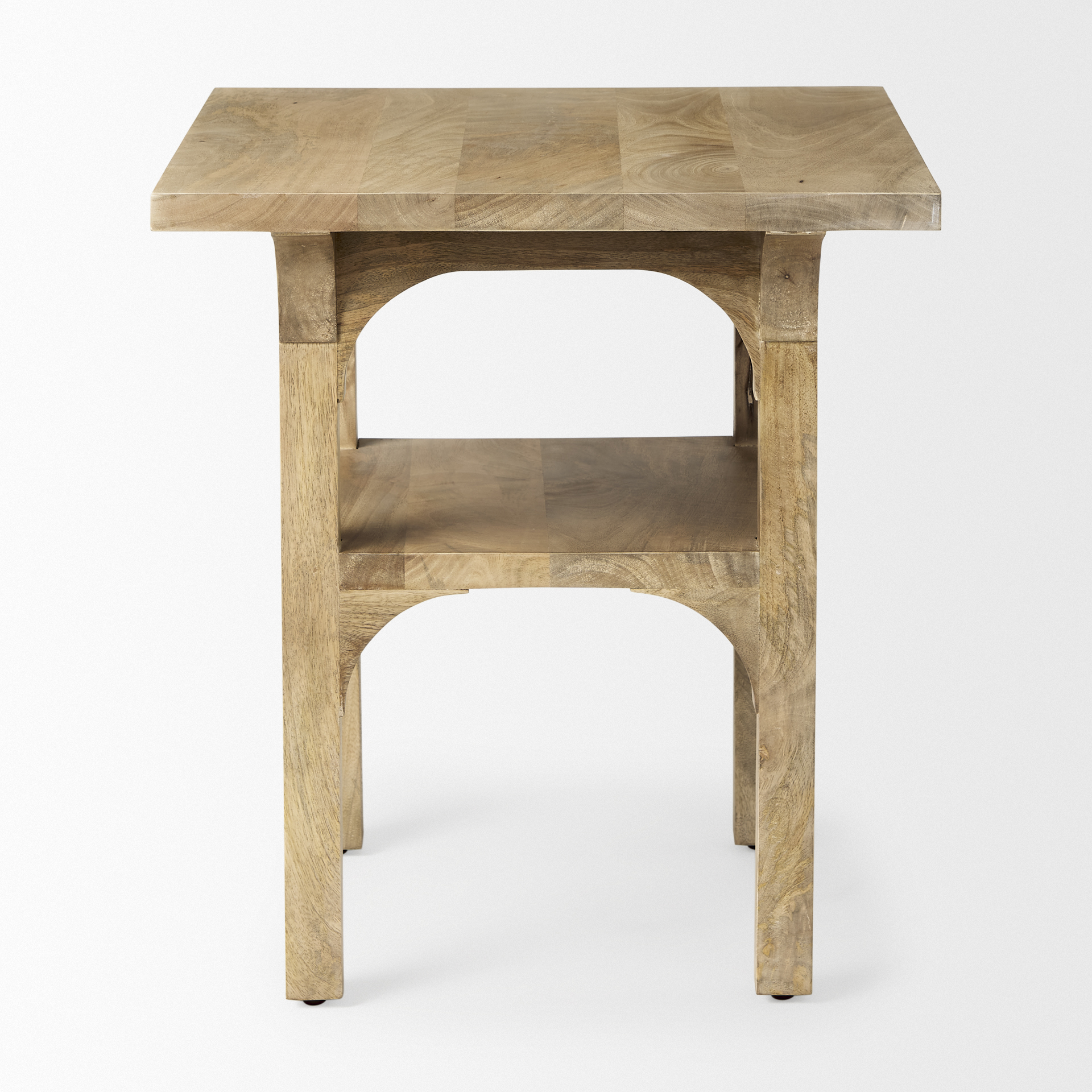 candace light wood bridge accent table