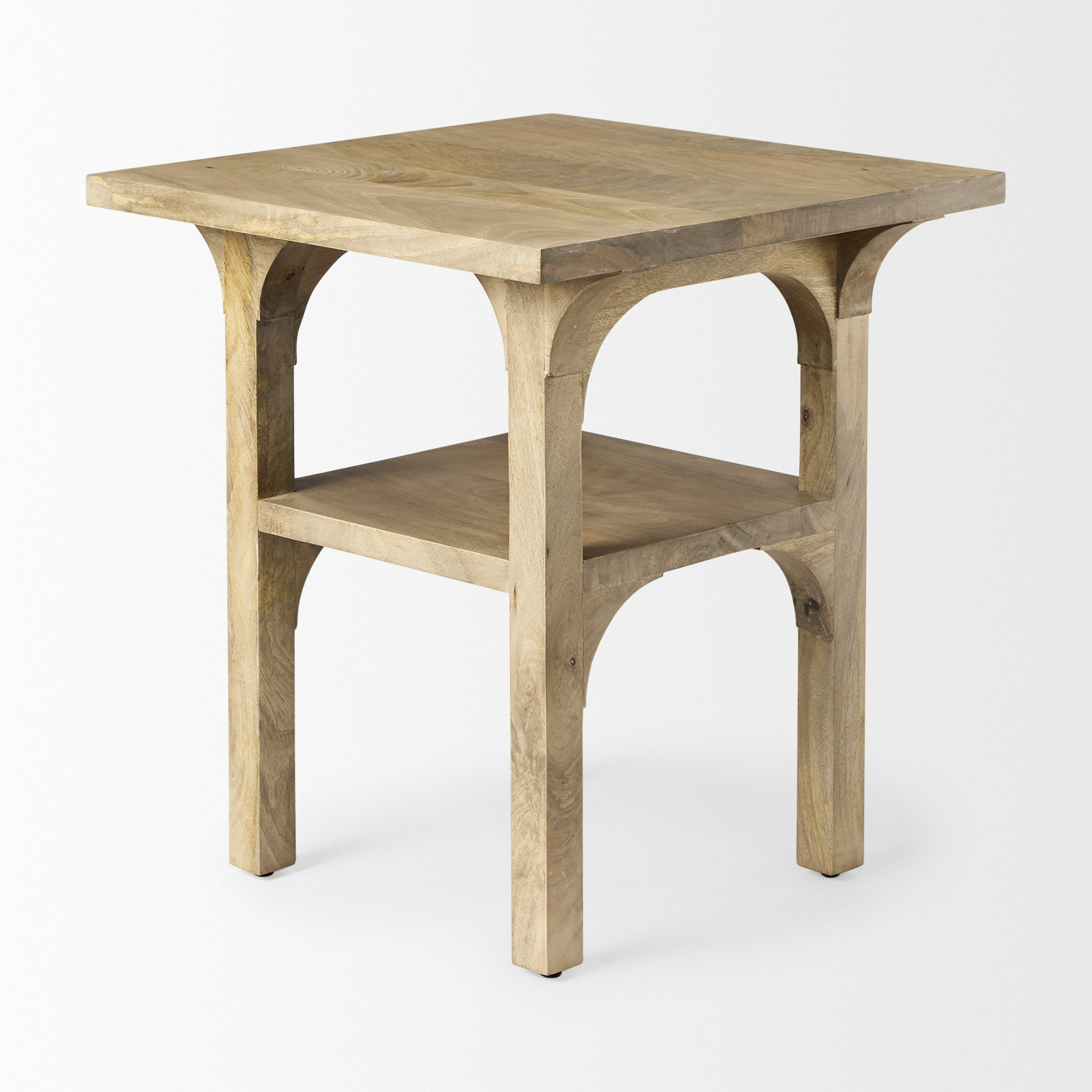 candace light wood bridge accent table