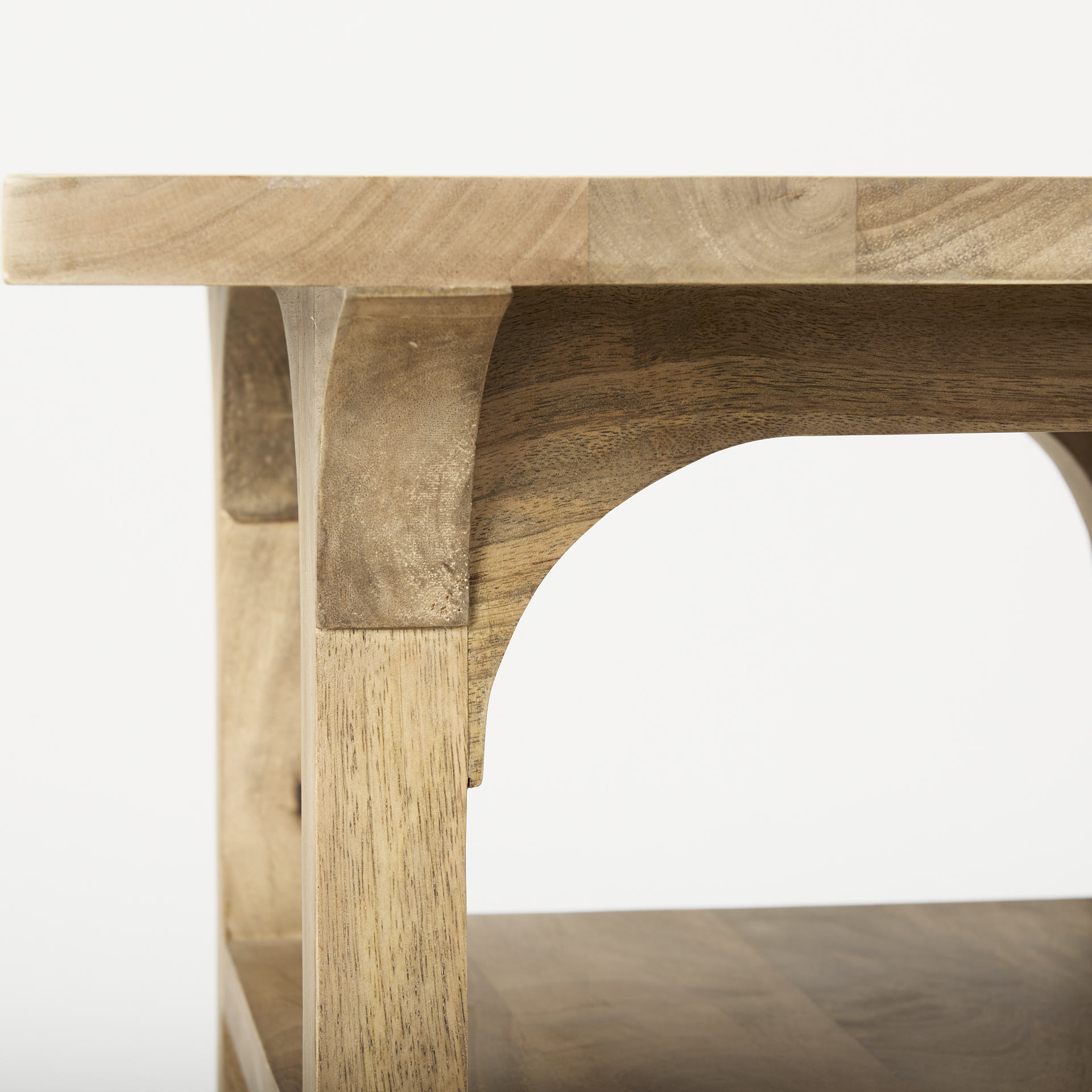 candace light wood bridge accent table