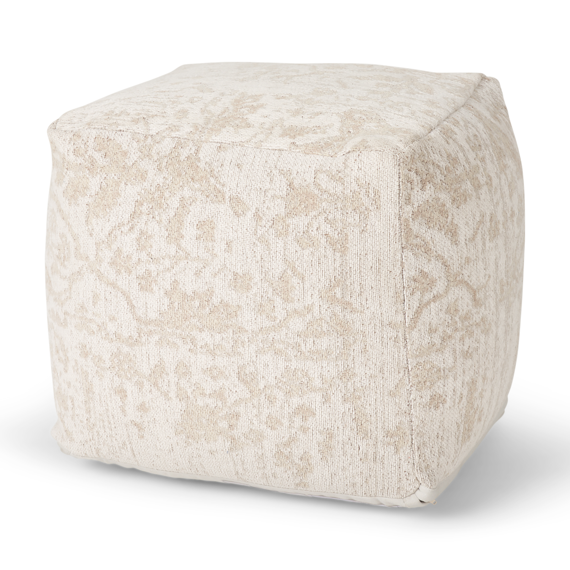 khloe small cream pouf