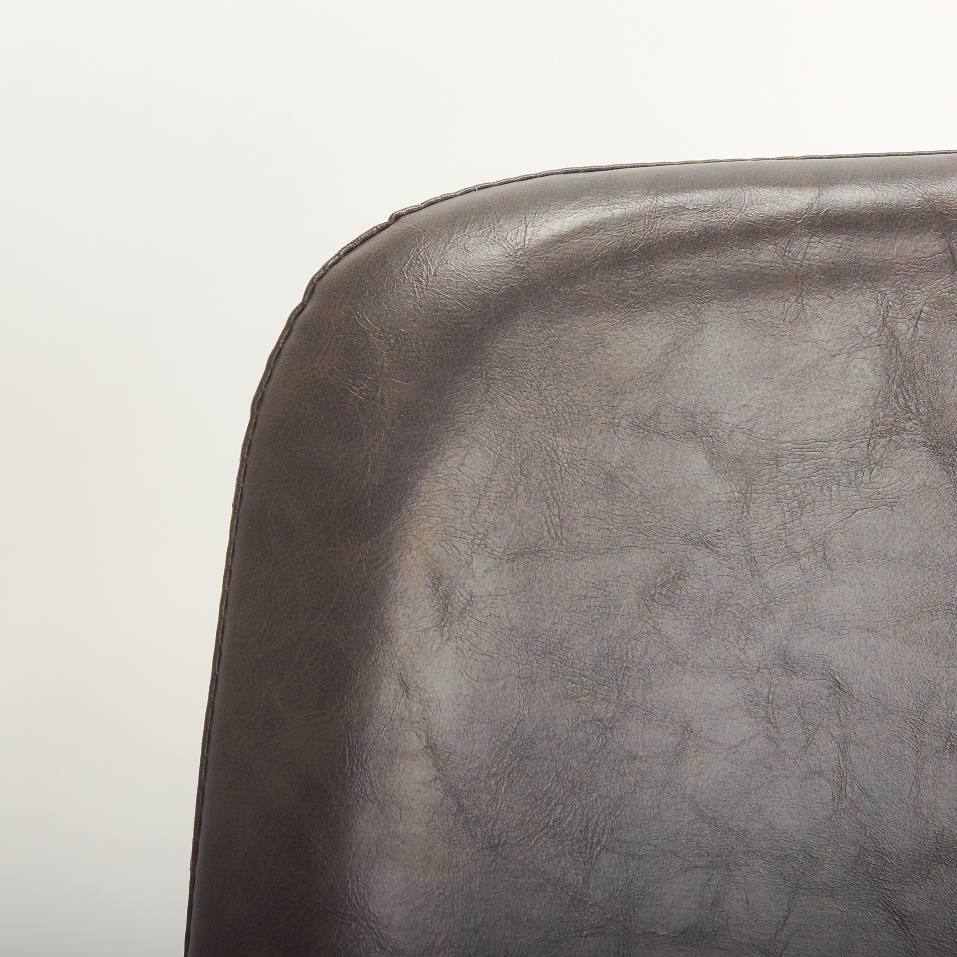 sawyer i dark brown faux-leather seat black iron frame dining chair