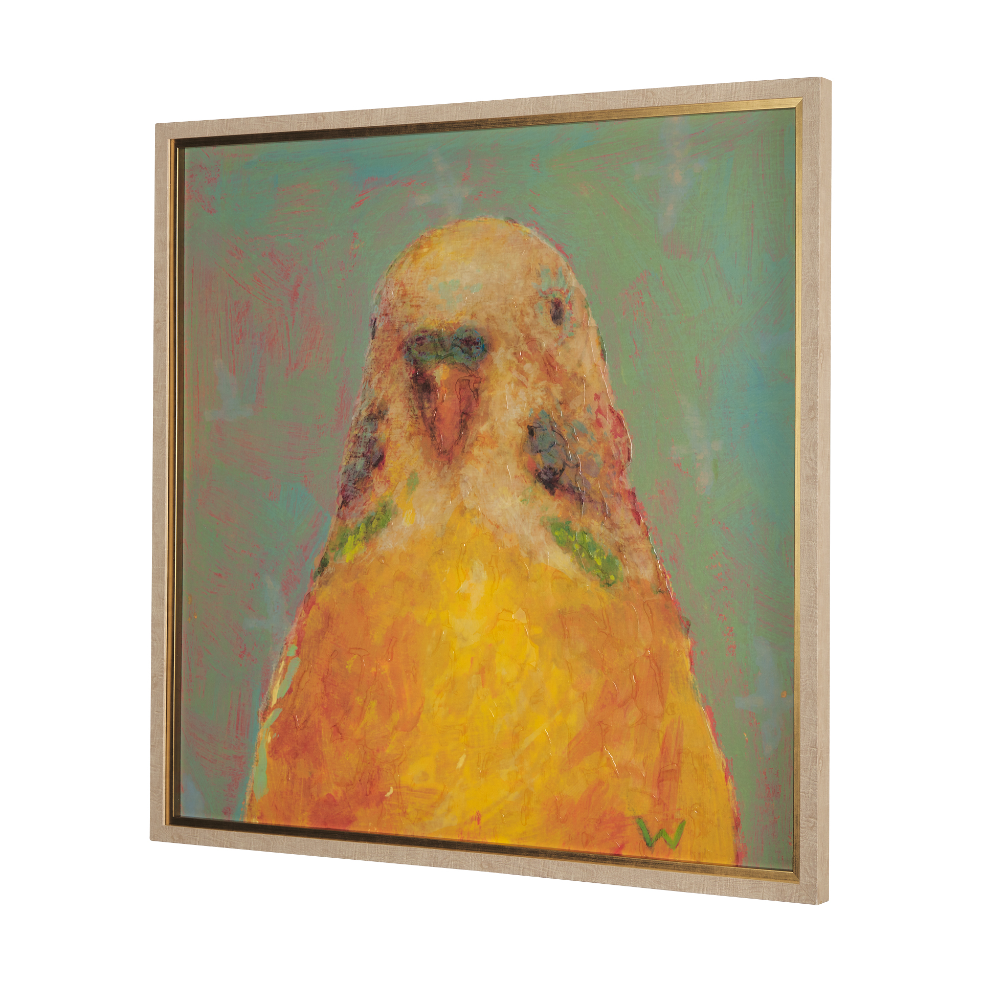 pop birds - flit by mercana studio a hand embelished textured framed art print matted under glass