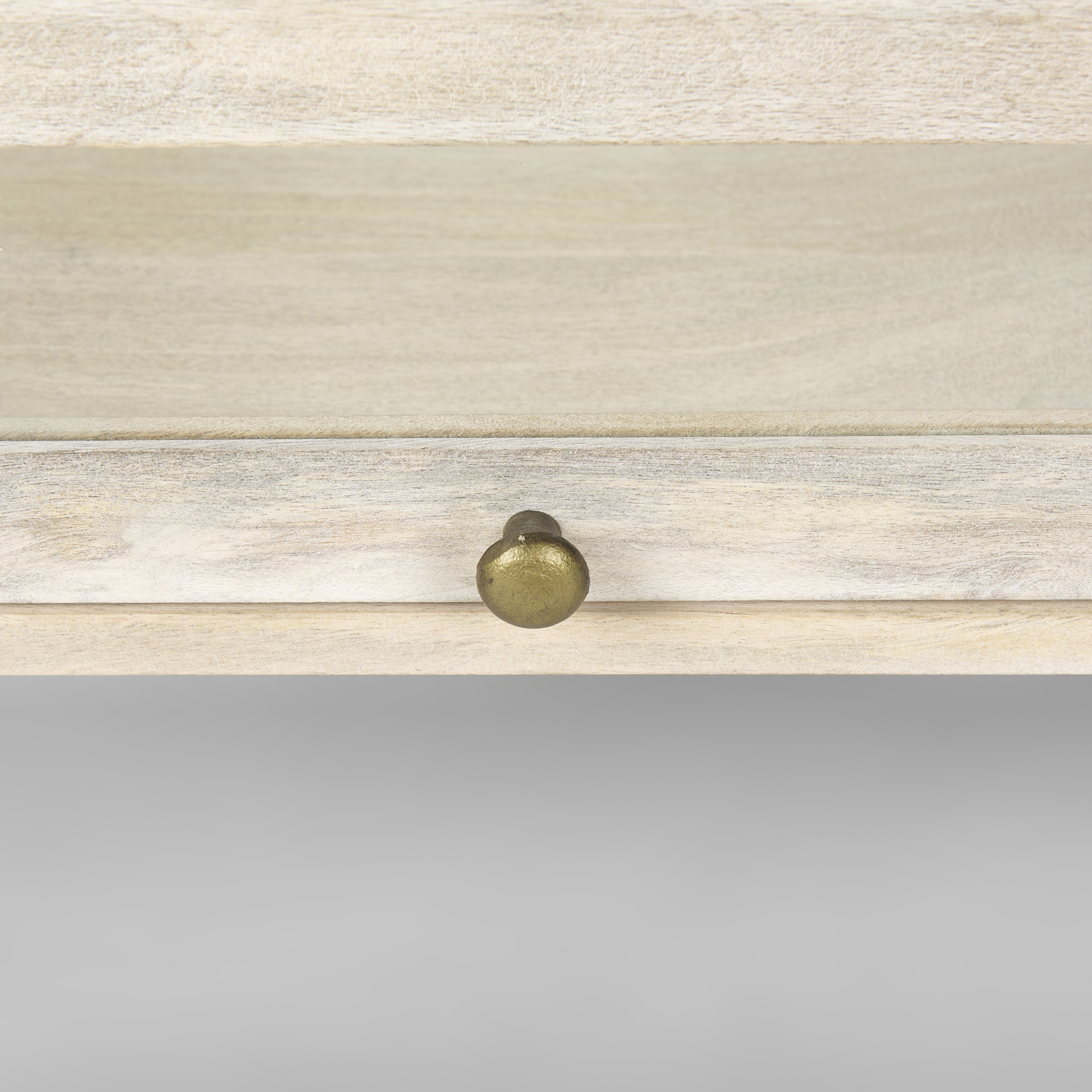 arelius 42l x 42w x 15h white wood w/ gold metal base square display coffee table