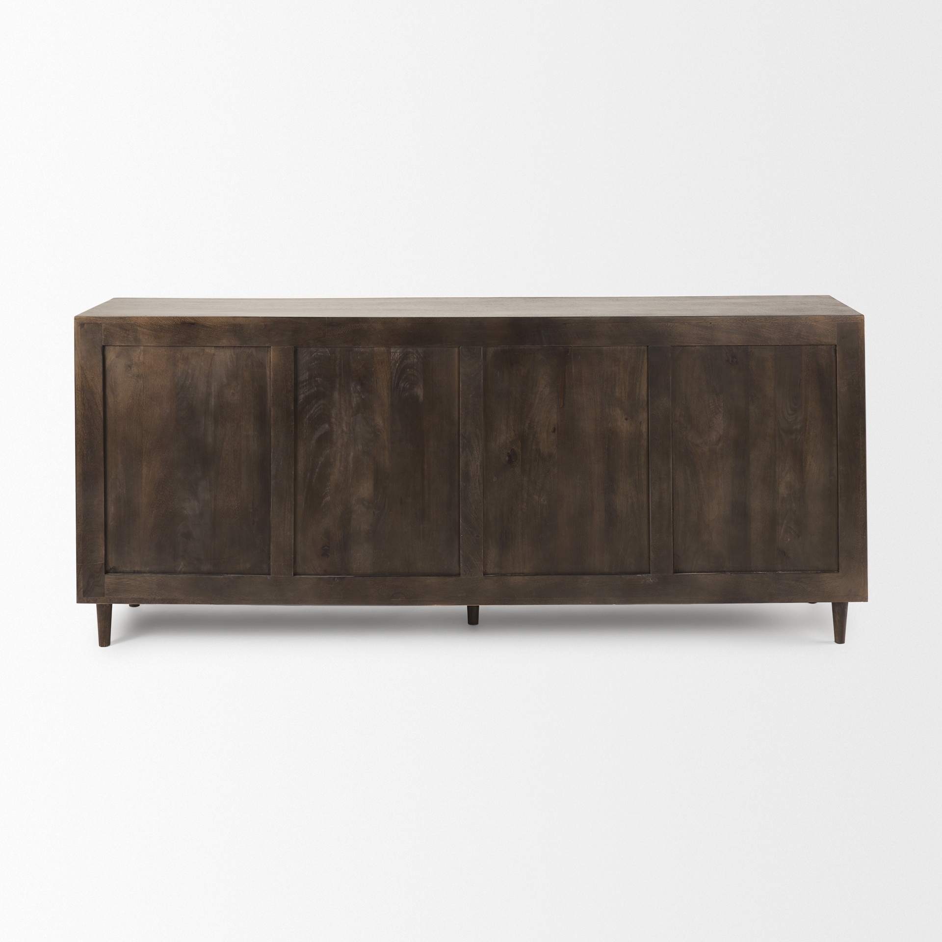 tucker dark brown w/ carved arch pattern 4 door sideboard