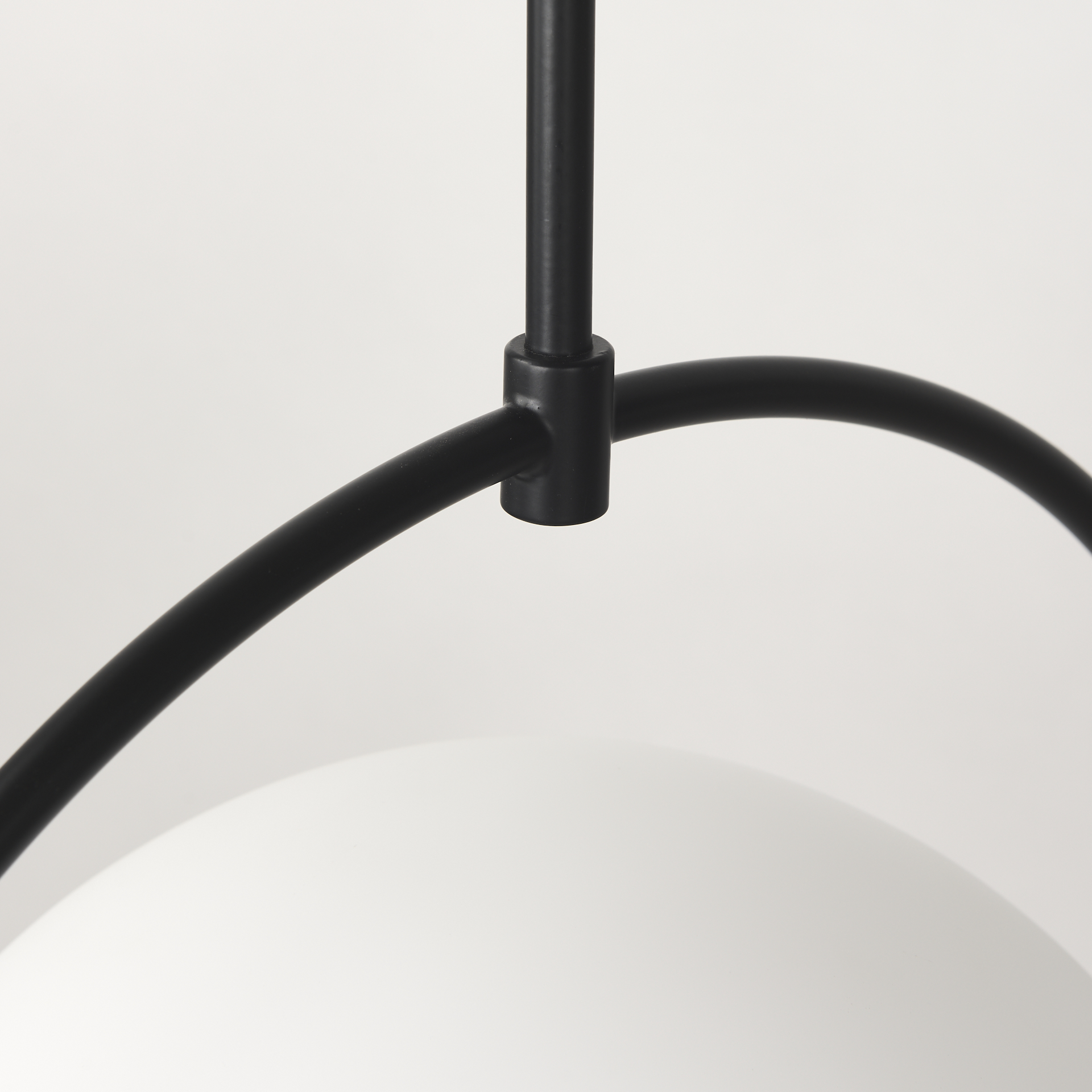 farrah frosted glass globe set in matte black metal pendant ceiling light