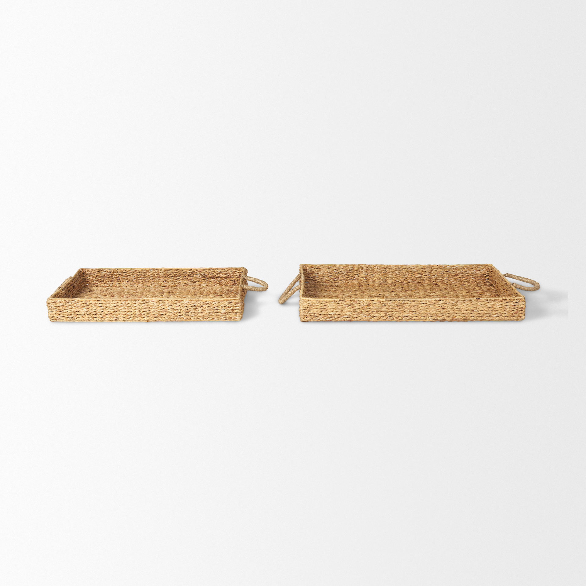 hona set of 2 large recatangular nesting water hyacinth trays