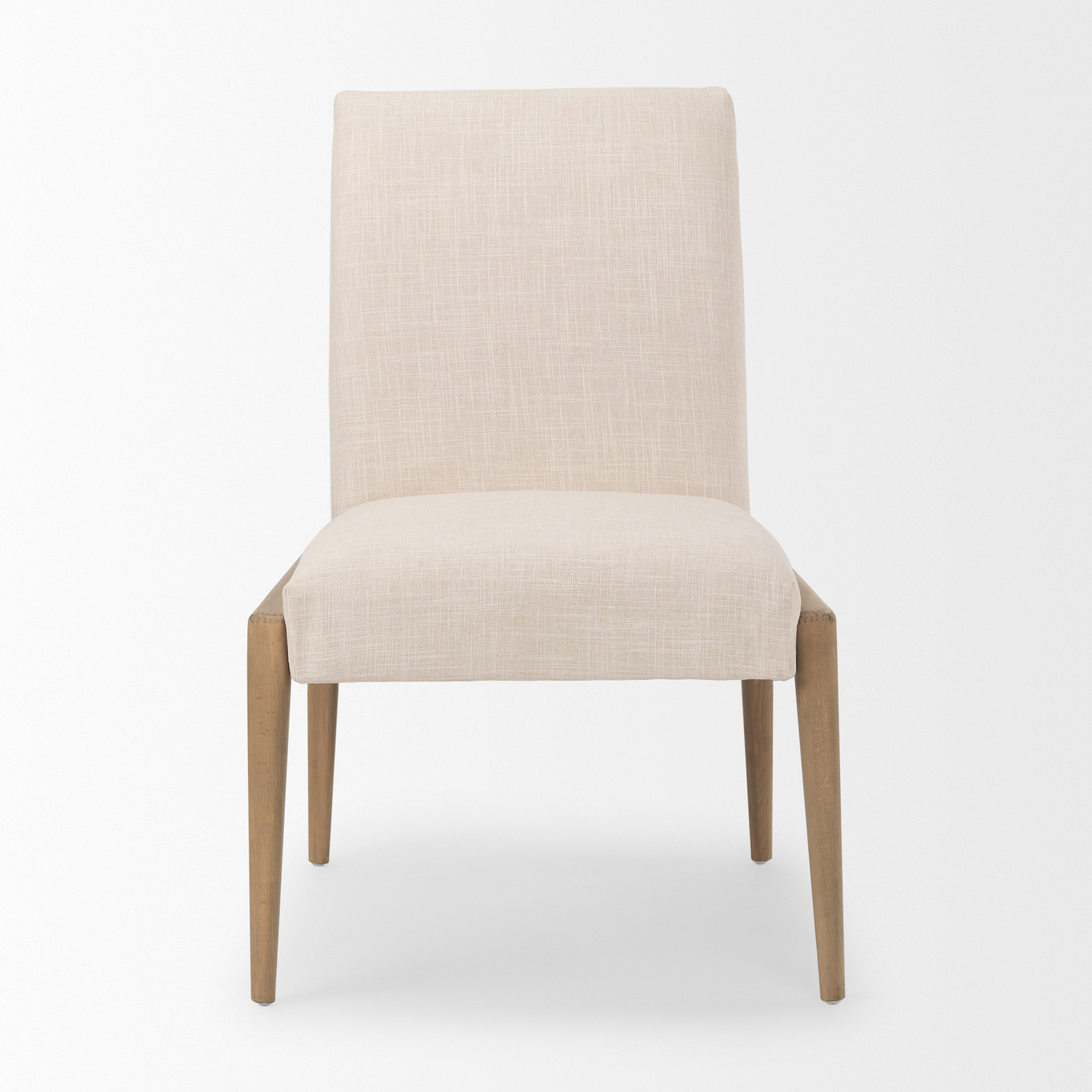 palisades cream upholstery w/ solid wood armless dining chair